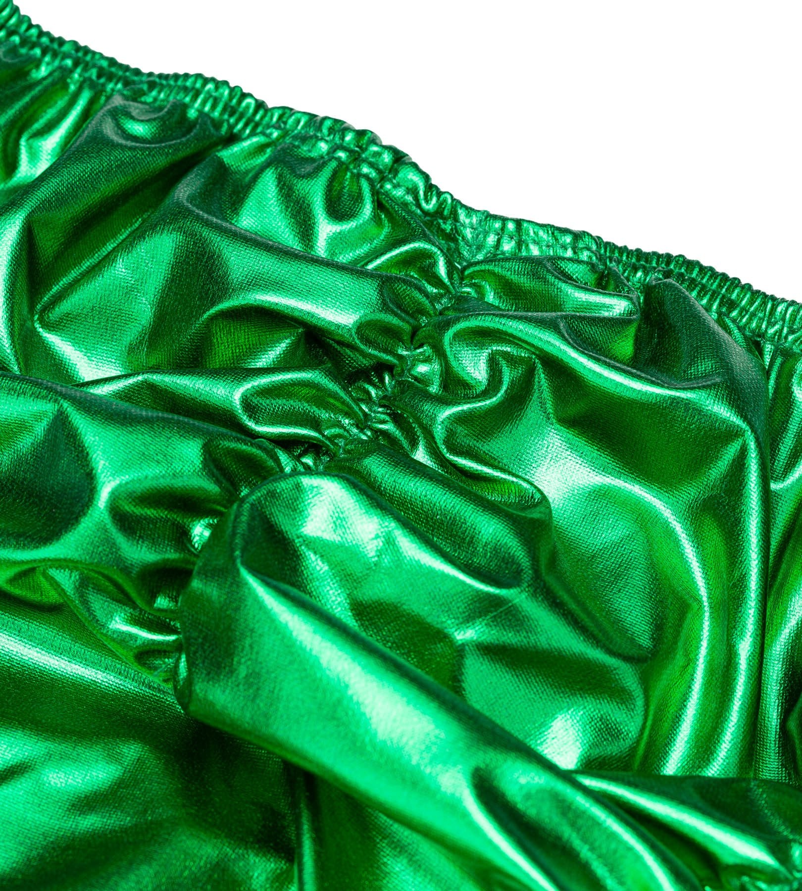 Men's Pro Bodybuilding Posing Trunks with Scrunch Butt Green Gym Competition | Iron Tanks