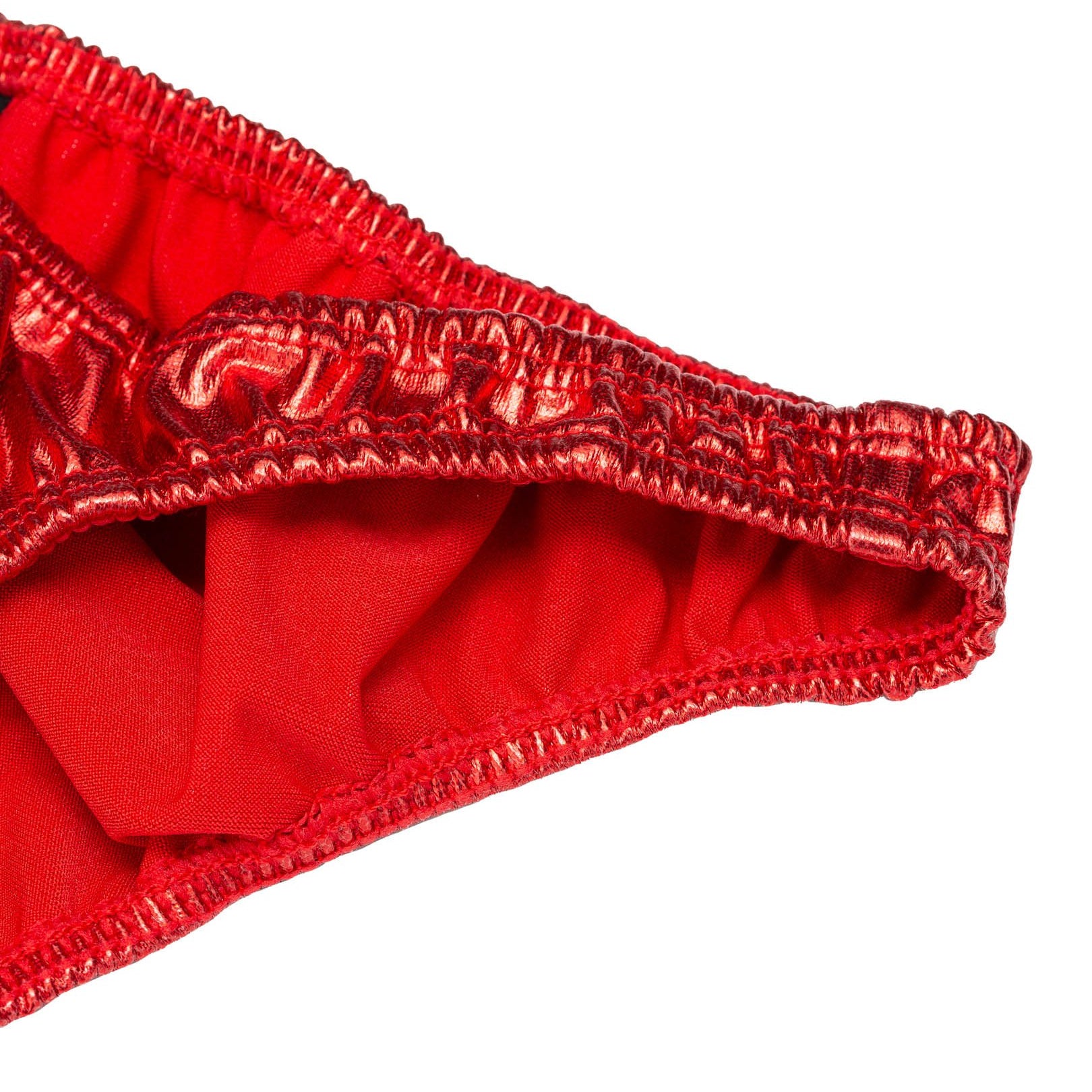 Men's Pro Bodybuilding Posing Trunks with Scrunch Butt Red Gym Competition | Iron Tanks