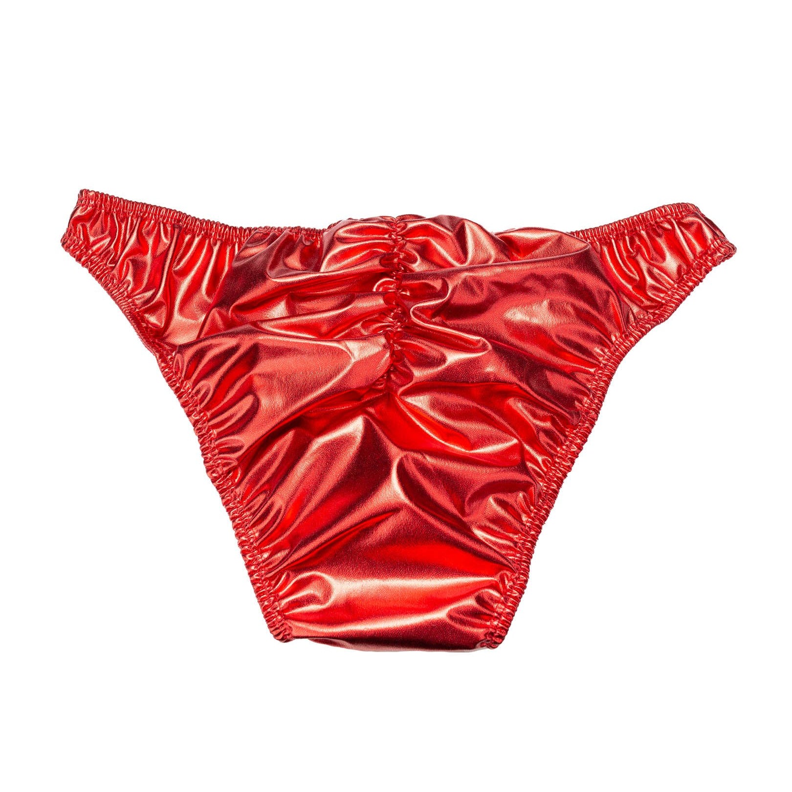 Men's Pro Bodybuilding Posing Trunks with Scrunch Butt Red Gym Competition | Iron Tanks