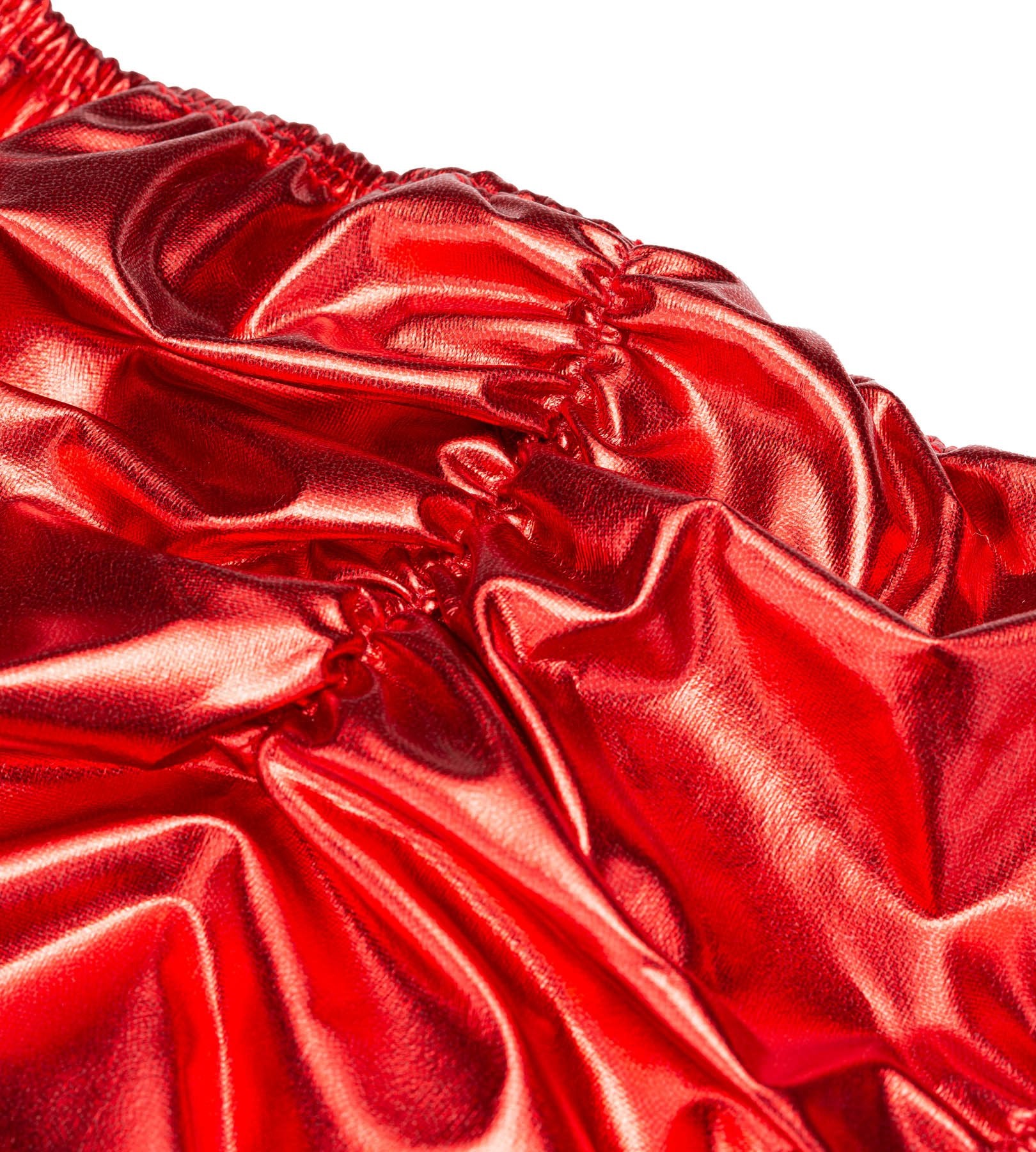 Men's Pro Bodybuilding Posing Trunks with Scrunch Butt Red Gym Competition | Iron Tanks