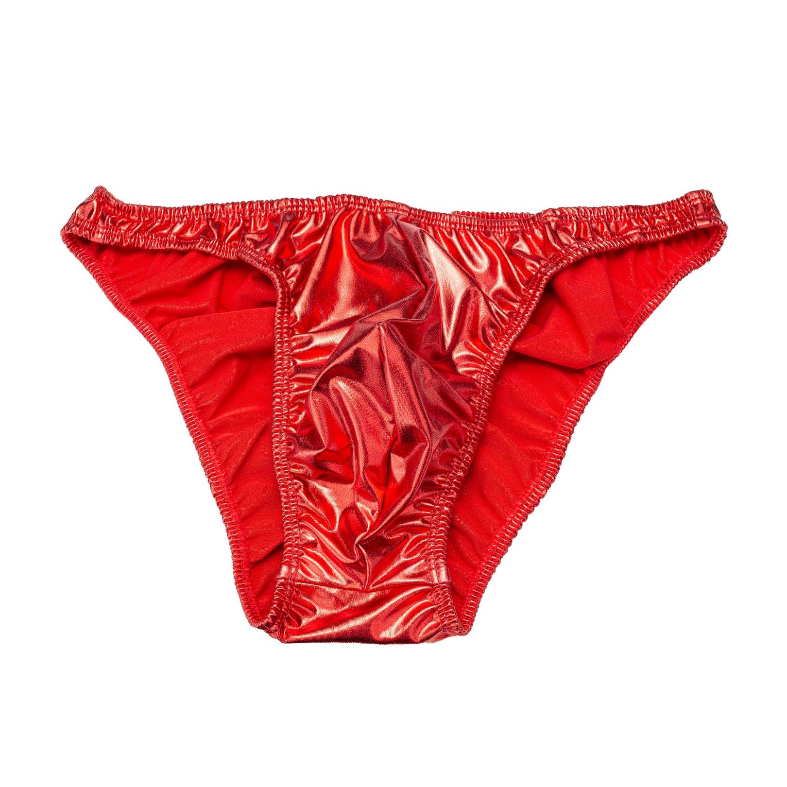 Men's Pro Bodybuilding Posing Trunks with Scrunch Butt Red Gym Competition | Iron Tanks