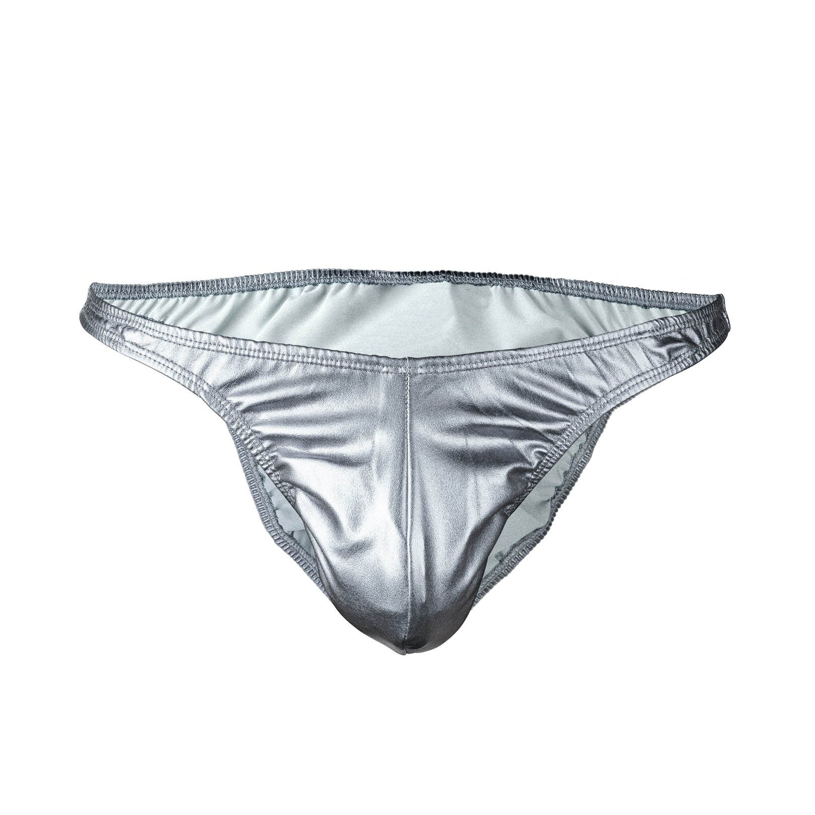 Men's Pro Bodybuilding Posing Trunks with Scrunch Butt Silver Gym Stage | Iron Tanks