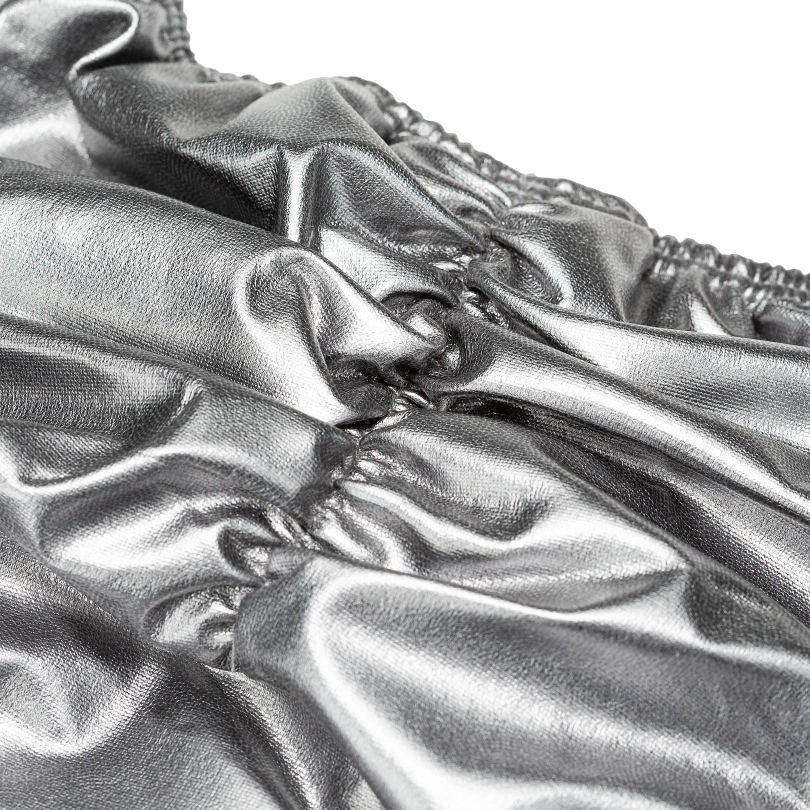 Men's Pro Bodybuilding Posing Trunks with Scrunch Butt Silver Gym Stage | Iron Tanks