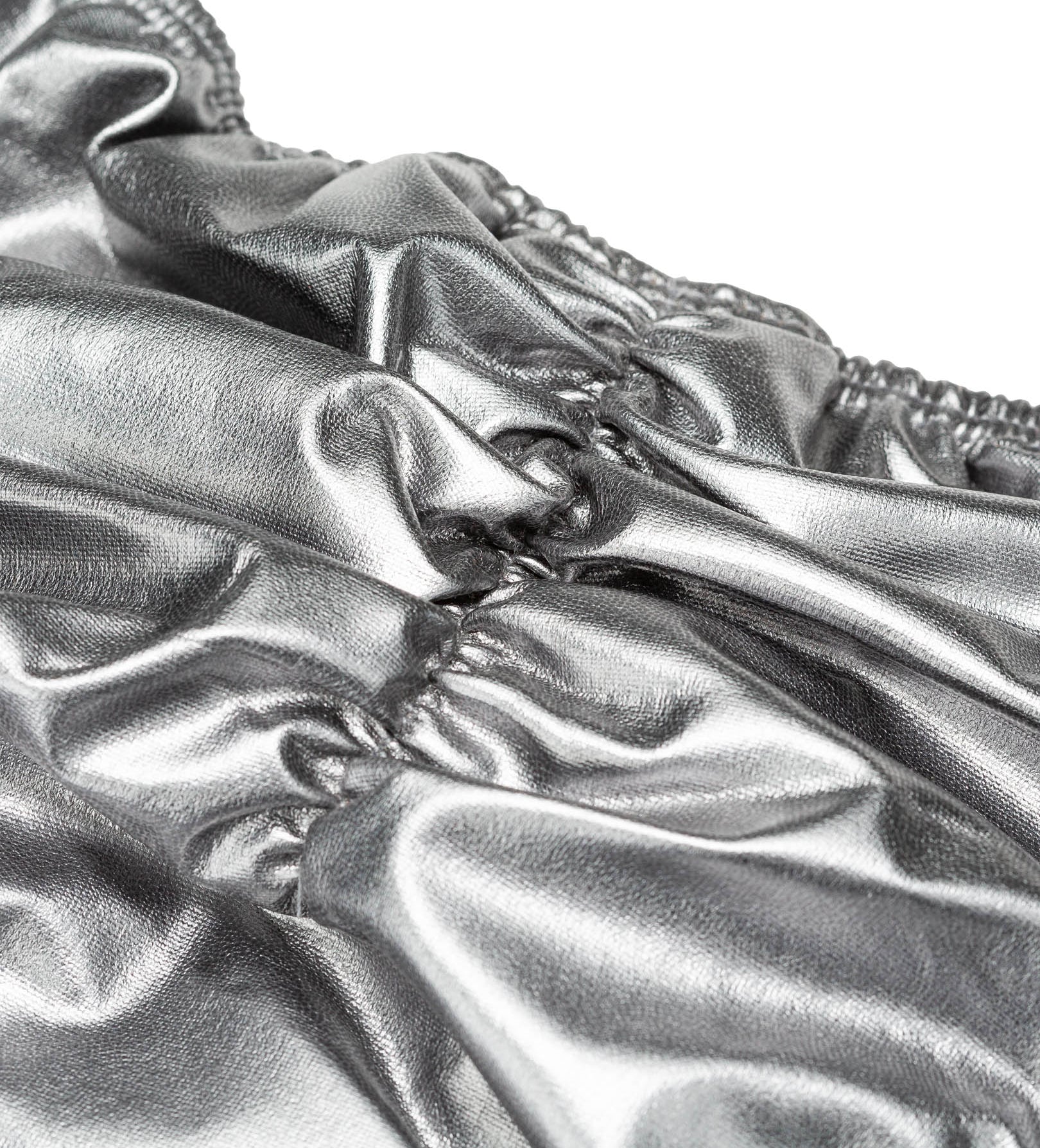 Men's Pro Bodybuilding Posing Trunks with Scrunch Butt Silver Gym Stage | Iron Tanks