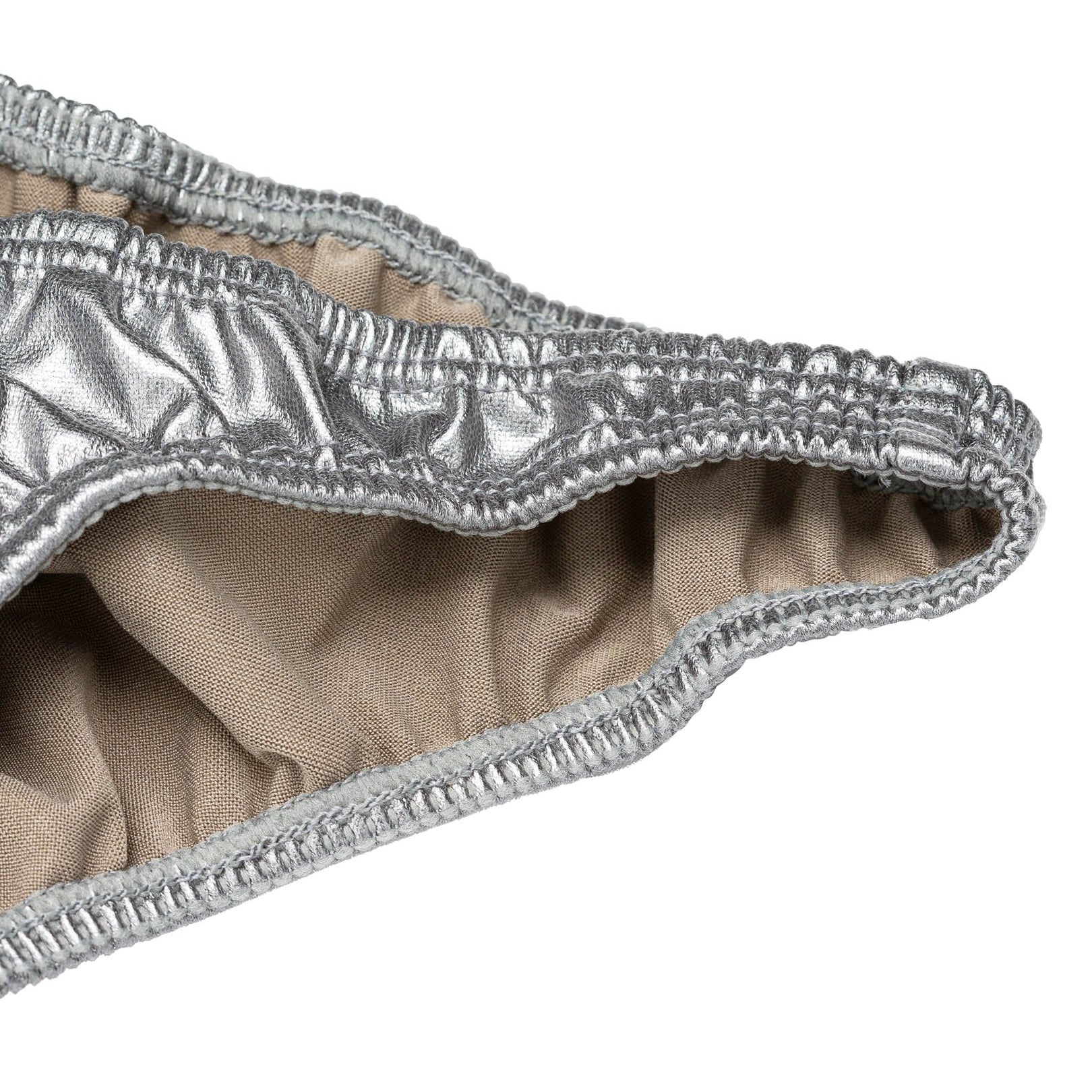 Men's Pro Bodybuilding Posing Trunks with Scrunch Butt Silver Gym Stage | Iron Tanks