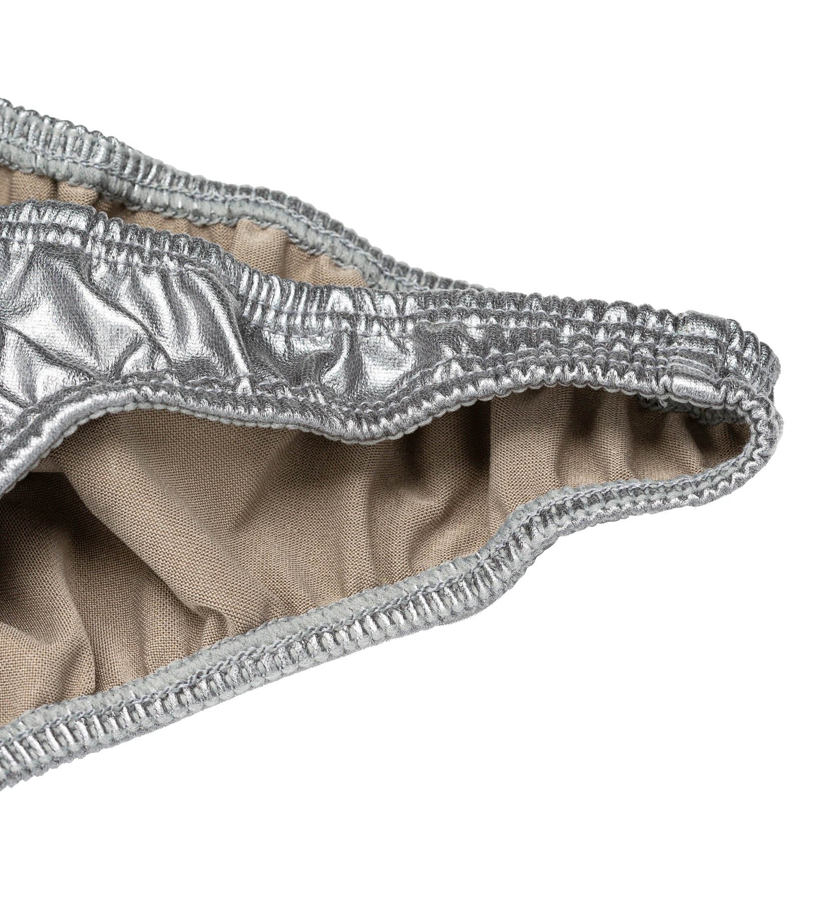 Men's Pro Bodybuilding Posing Trunks with Scrunch Butt Silver Gym Stage | Iron Tanks