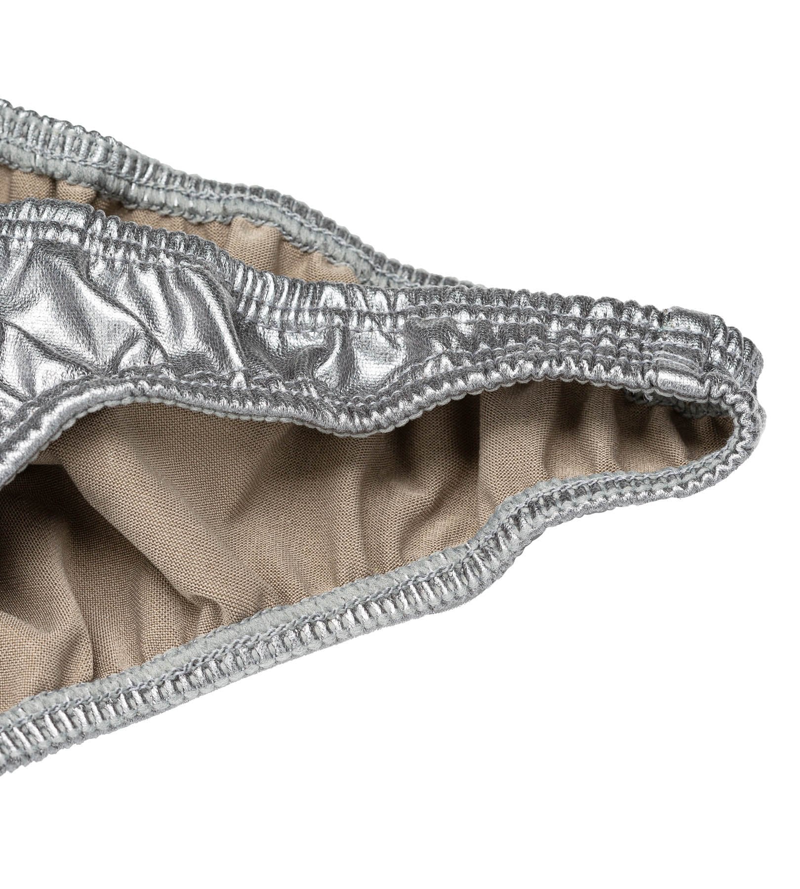 Men's Pro Bodybuilding Posing Trunks with Scrunch Butt Silver Gym Stage | Iron Tanks