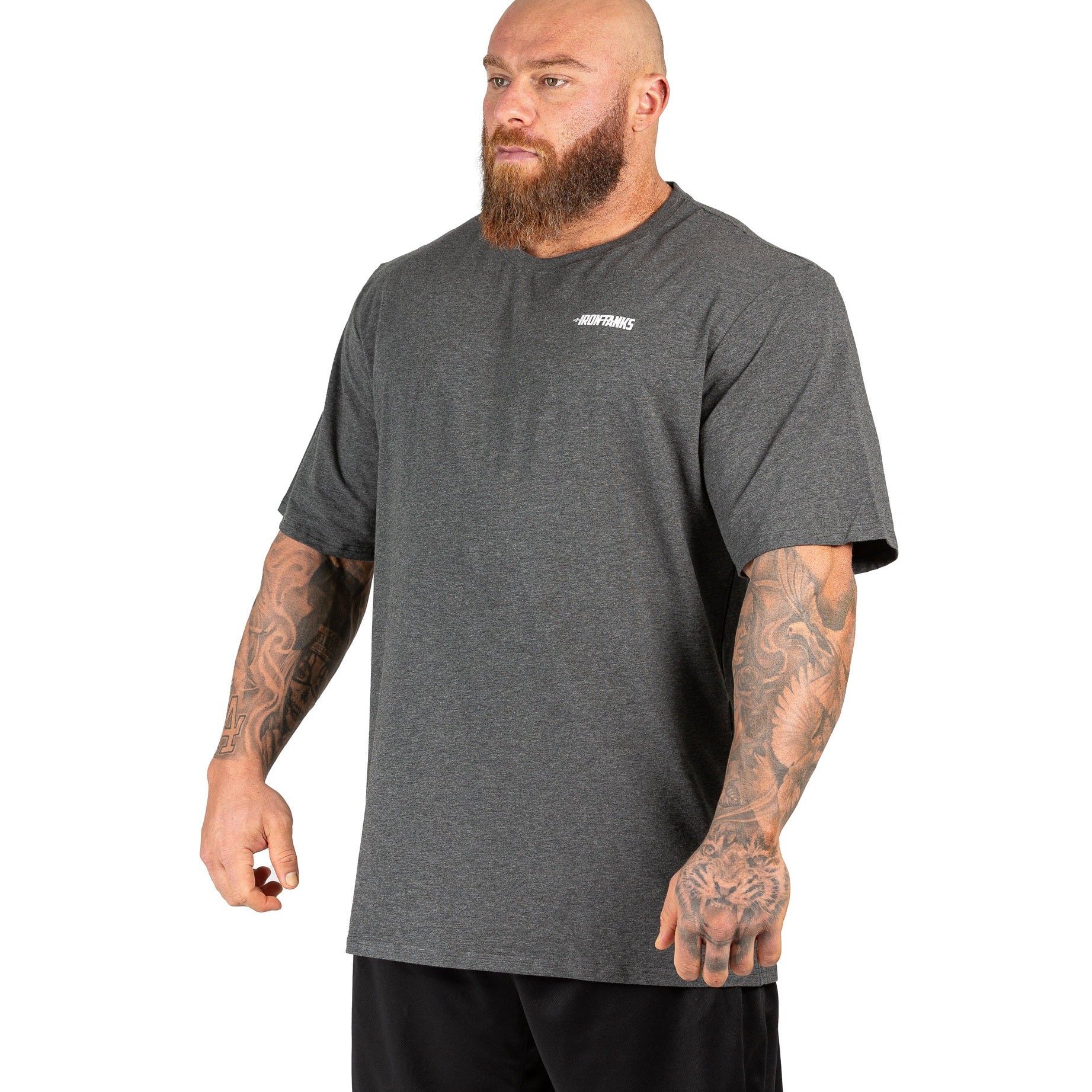 Mens Classic Tee Gym Bodybuilding Workout Top Charcoal | Iron Tanks