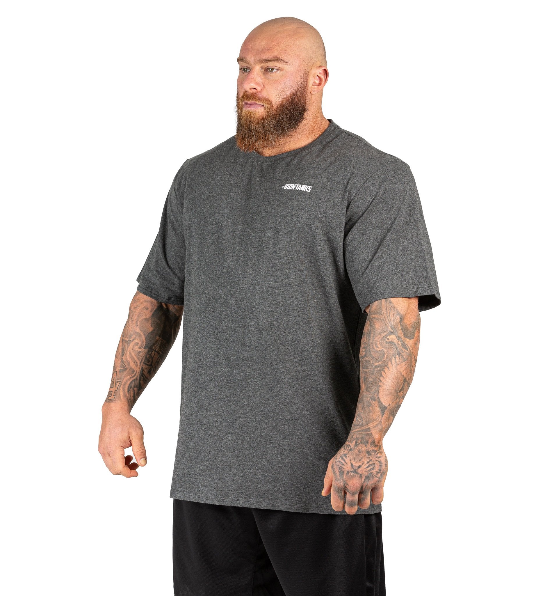 Mens Classic Tee Gym Bodybuilding Workout Top Charcoal | Iron Tanks