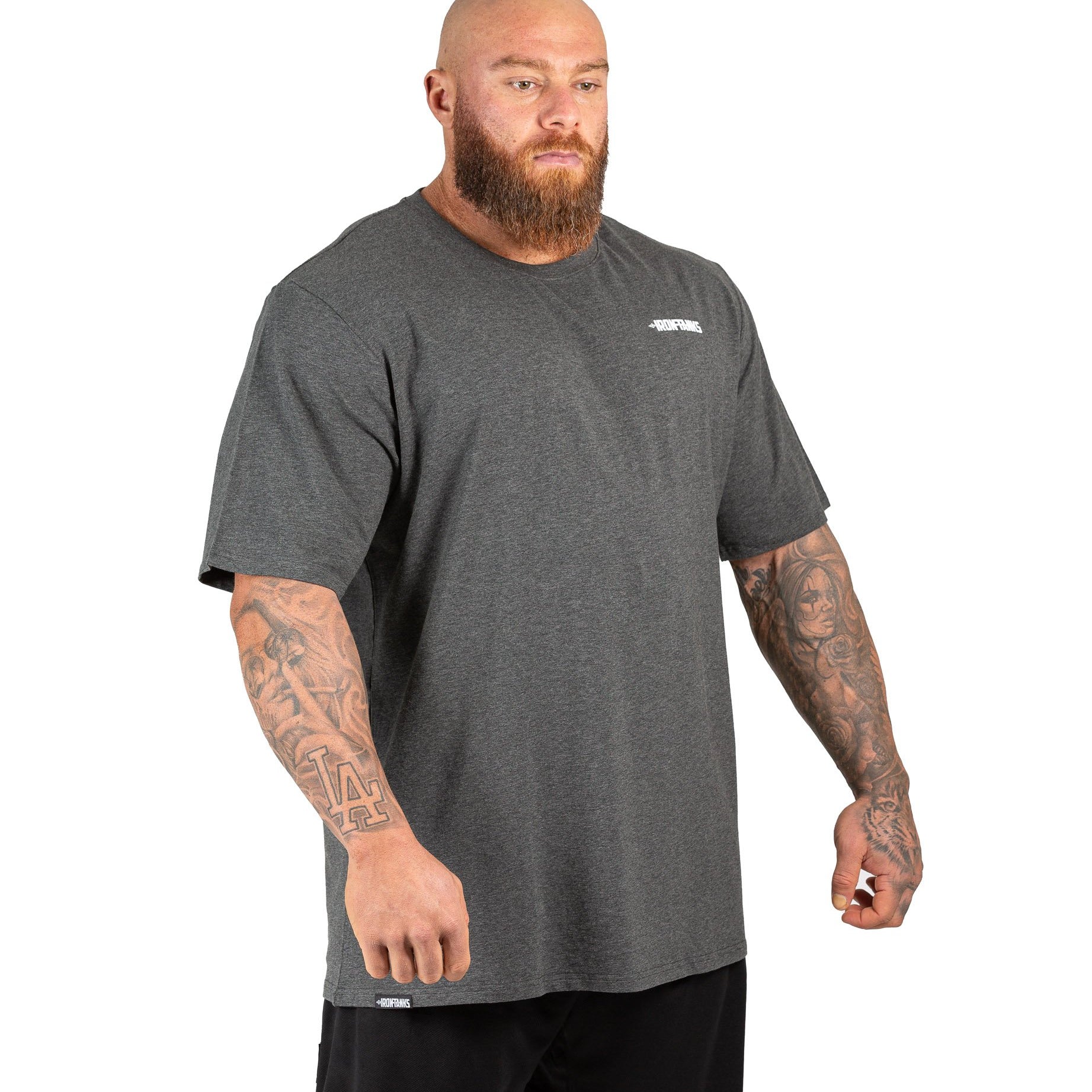 Mens Classic Tee Gym Bodybuilding Workout Top Charcoal | Iron Tanks
