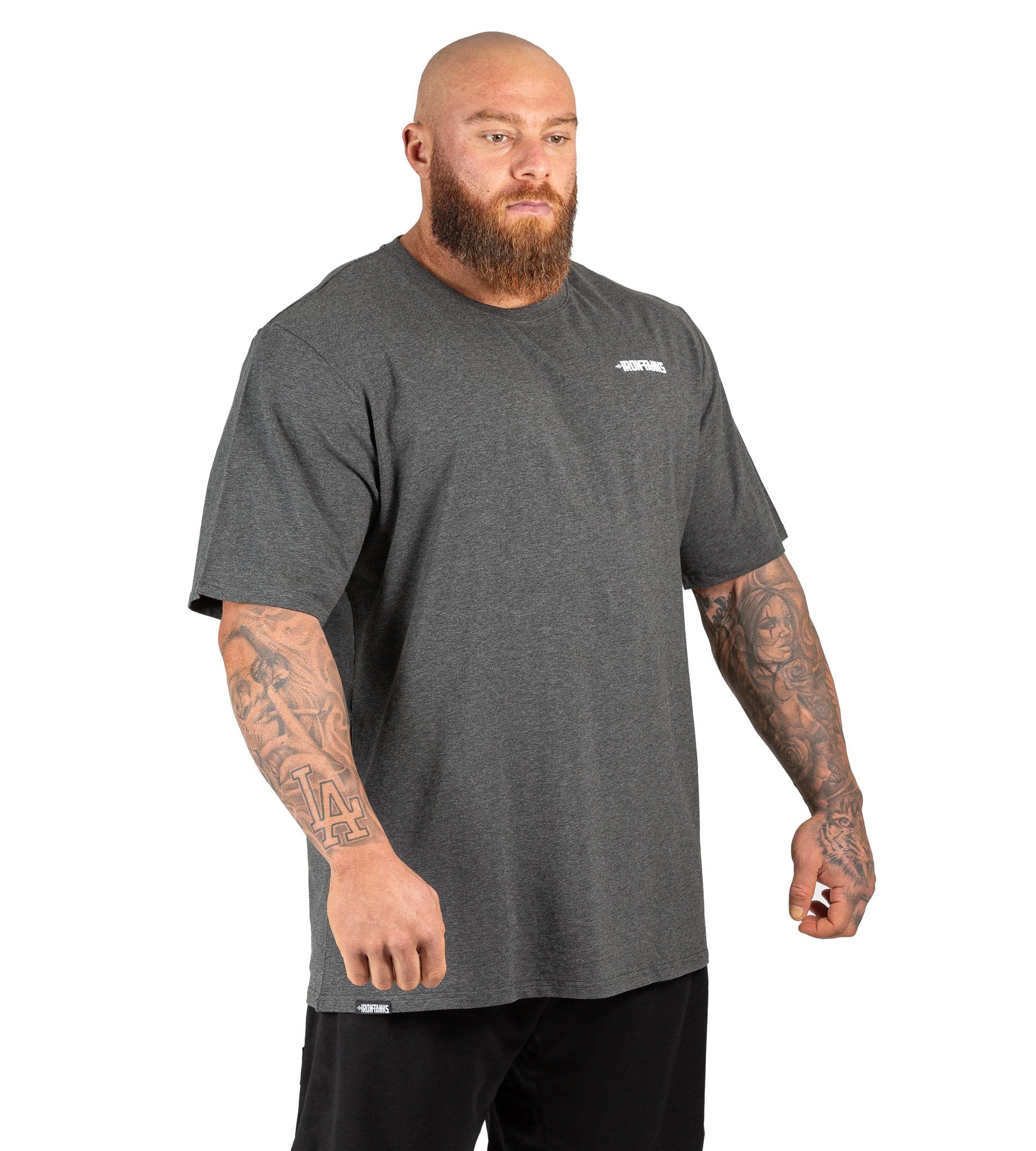 Mens Classic Tee Gym Bodybuilding Workout Top Charcoal | Iron Tanks