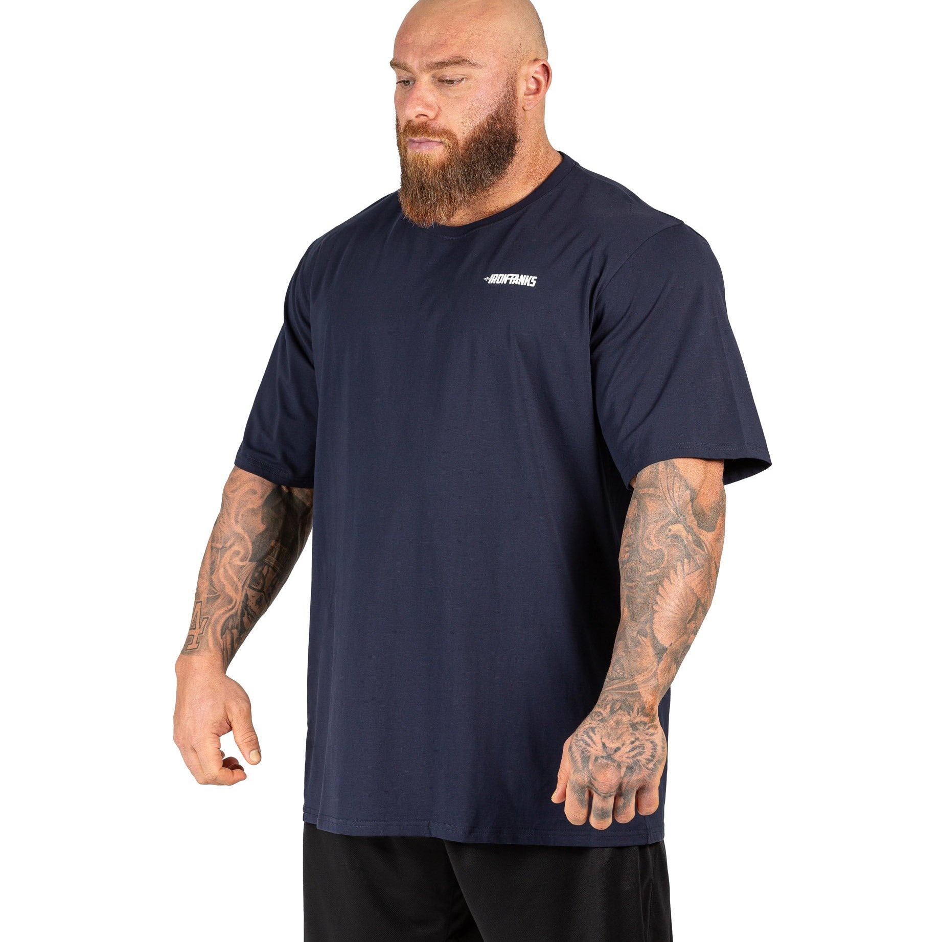 Mens Classic Tee Gym Bodybuilding Workout Top Navy Blue | Iron Tanks