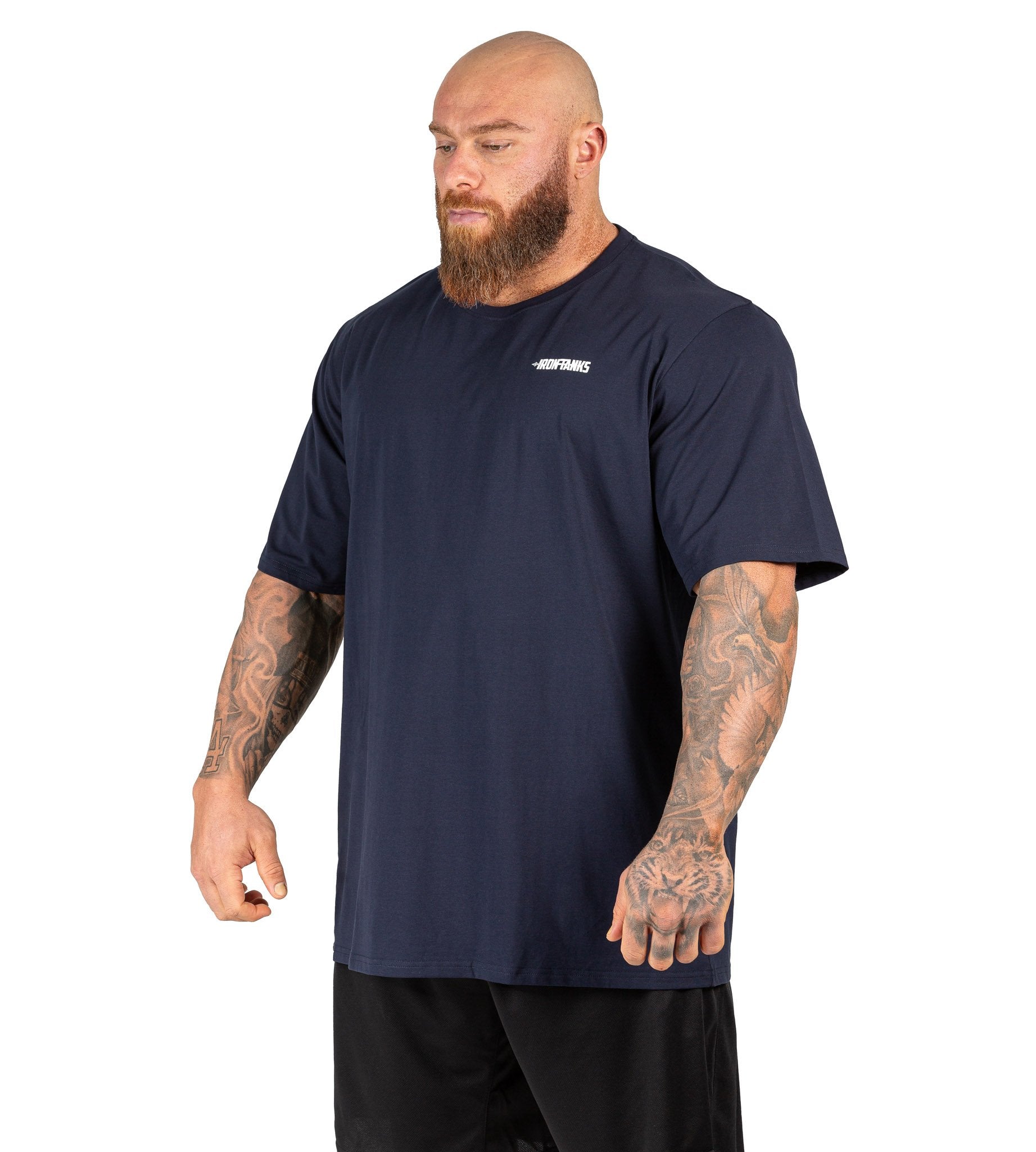 Mens Classic Tee Gym Bodybuilding Workout Top Navy Blue | Iron Tanks
