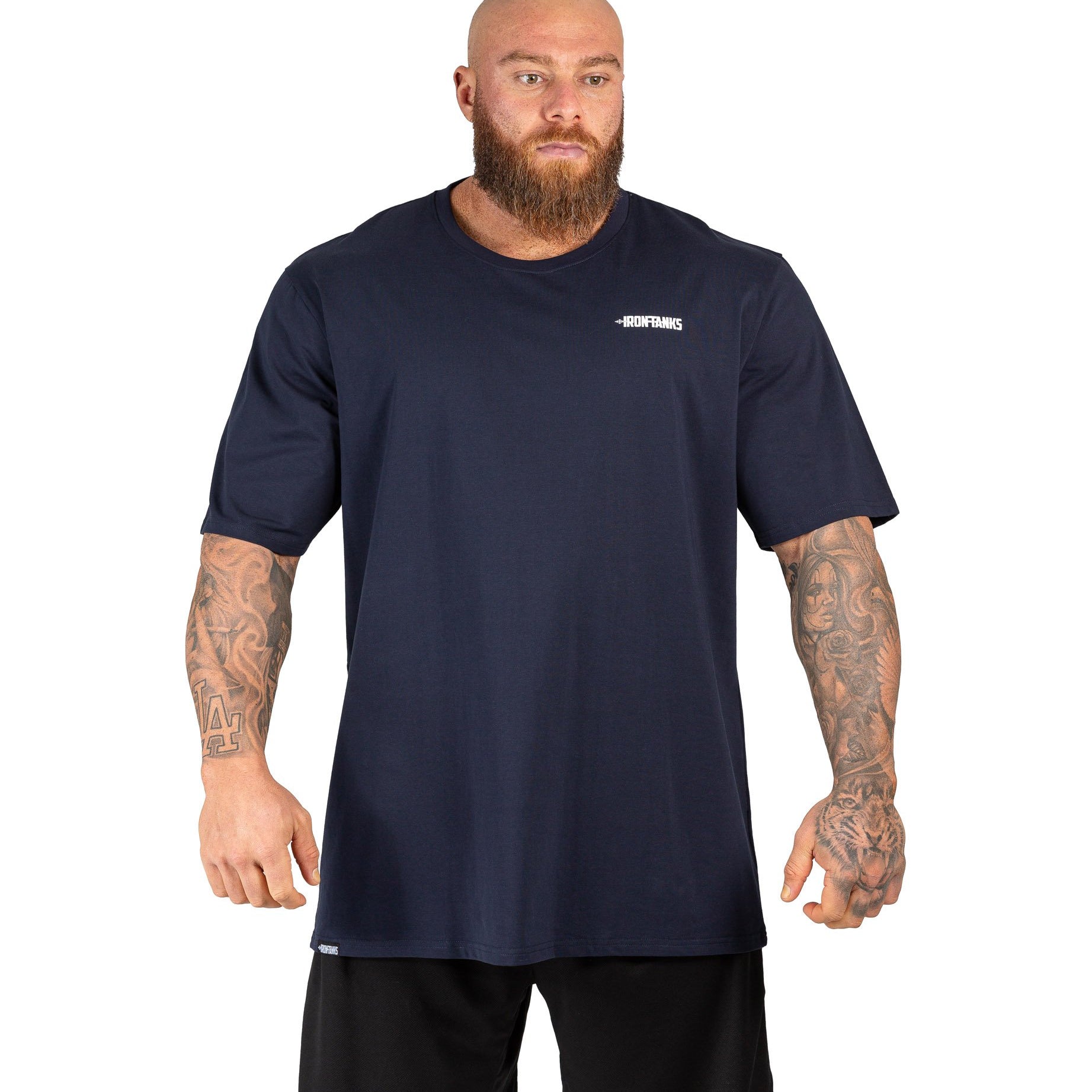 Mens Classic Tee Gym Bodybuilding Workout Top Navy Blue | Iron Tanks