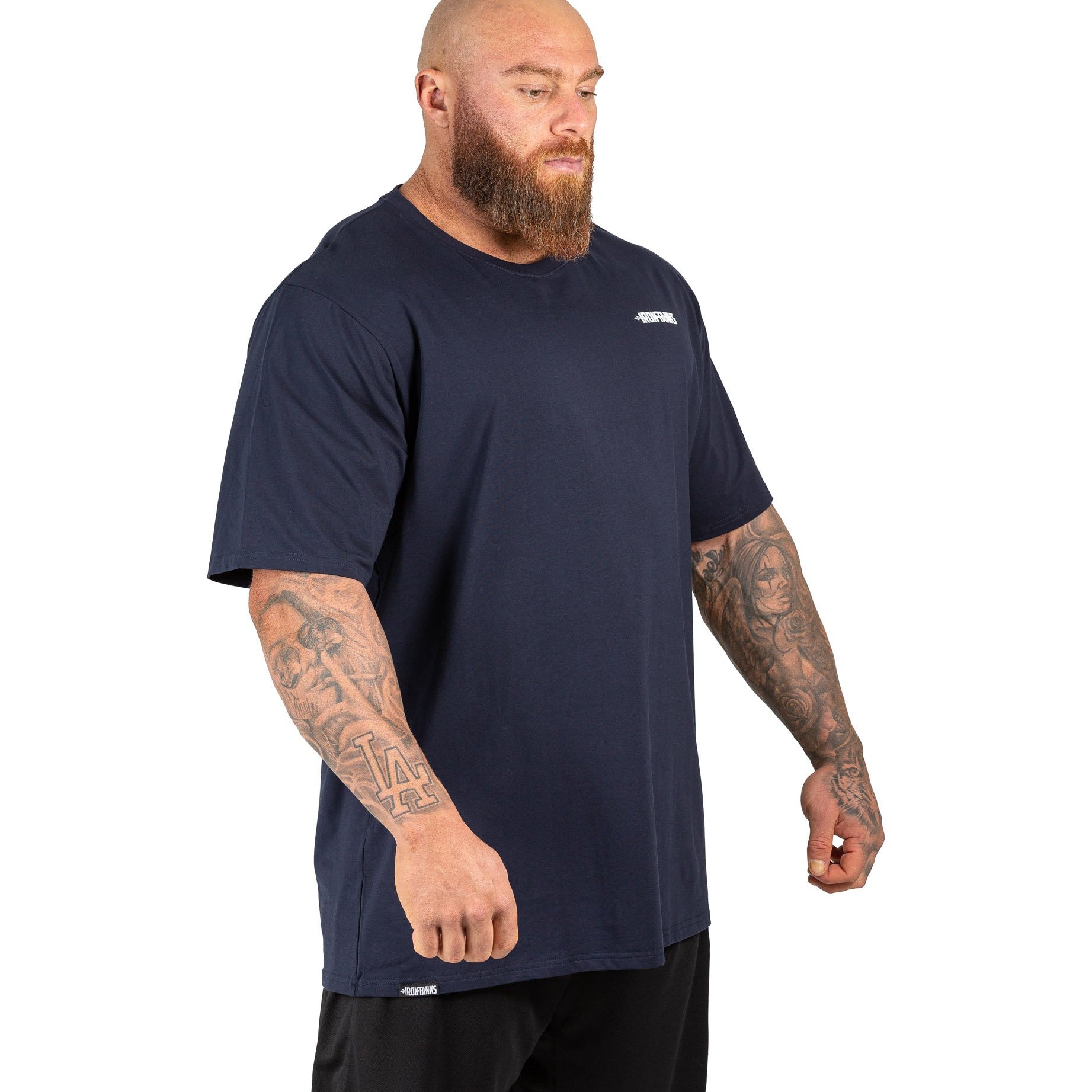 Mens Classic Tee Gym Bodybuilding Workout Top Navy Blue | Iron Tanks