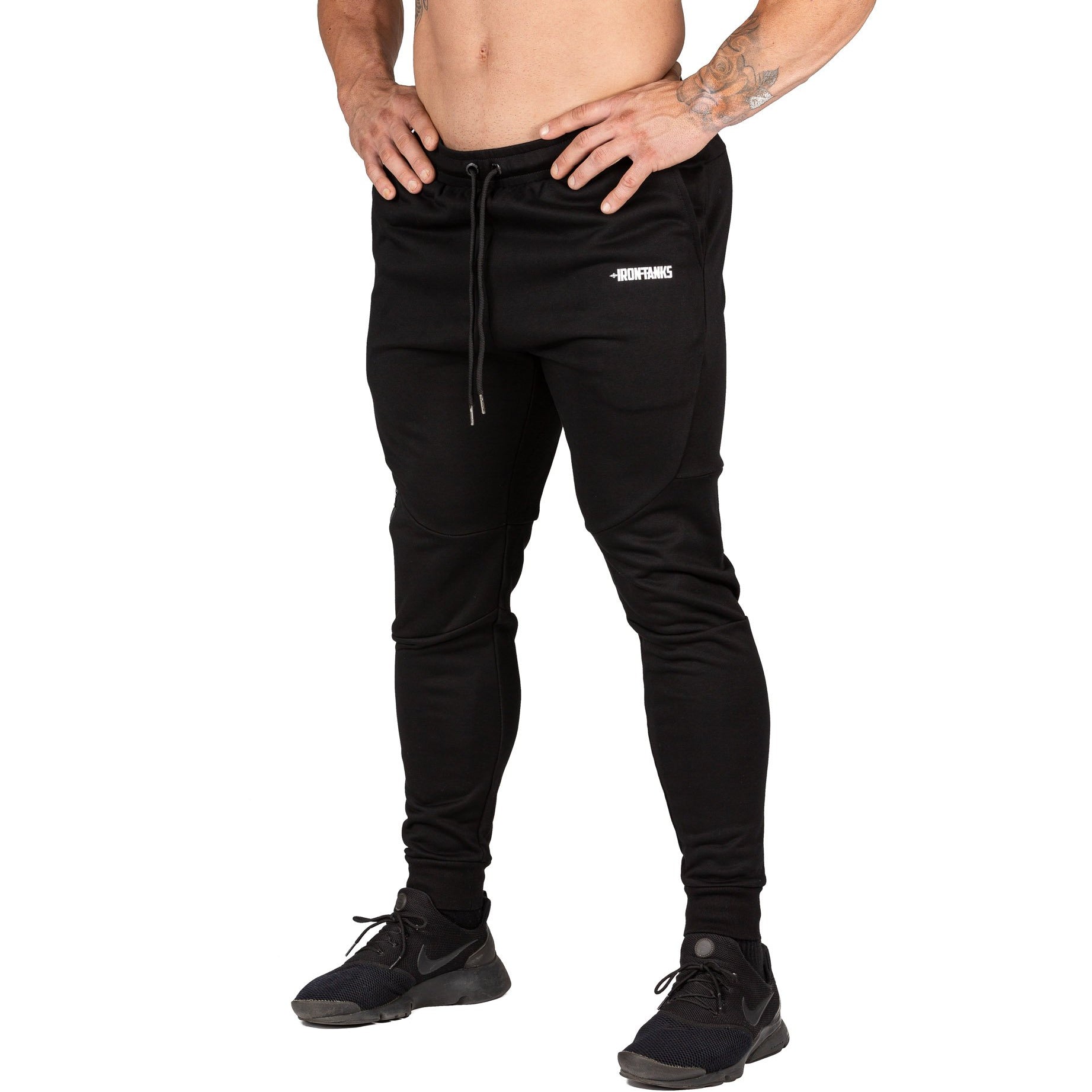 Mens Fusion Gym Pants Black Bodybuilding Workout Training | Iron Tanks