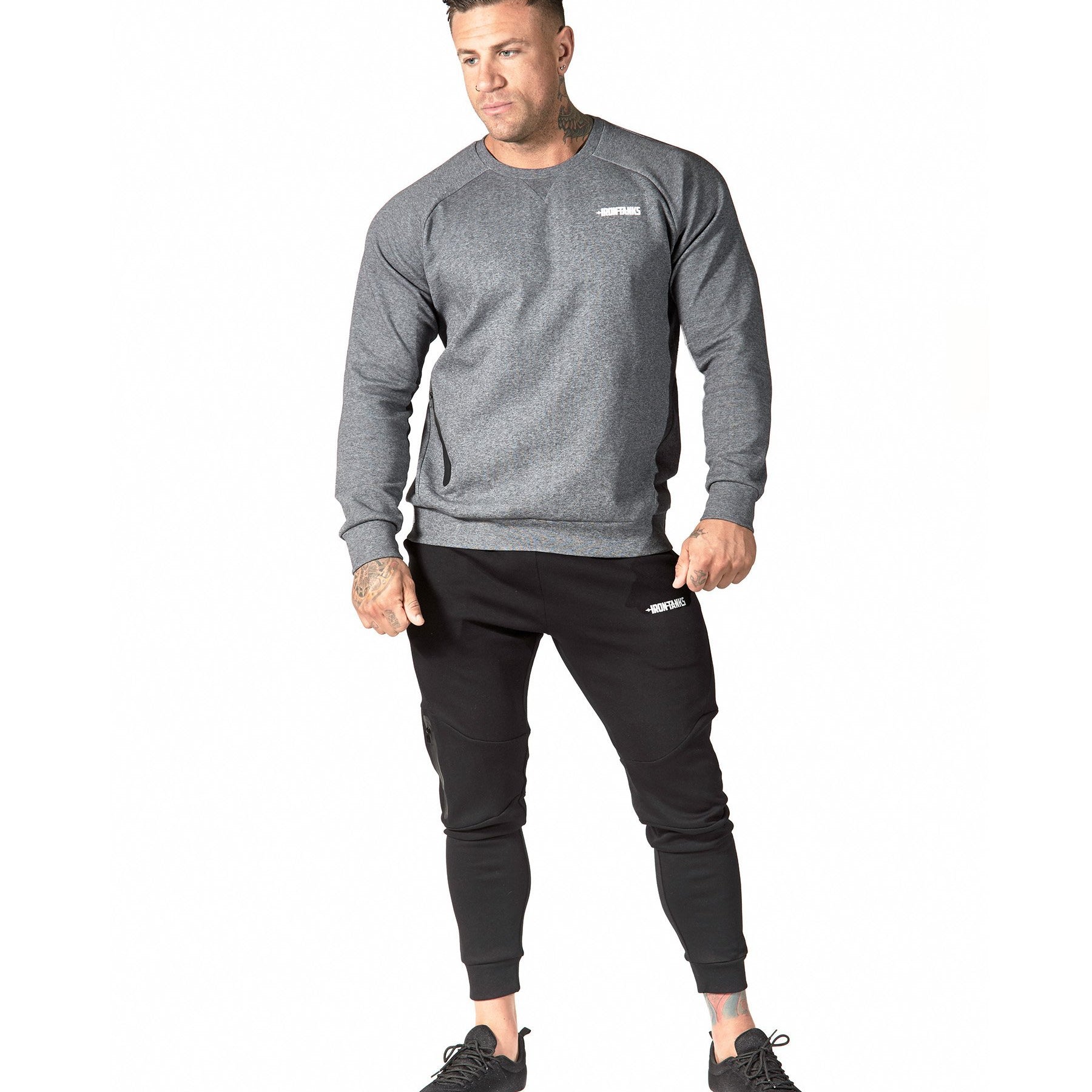 Mens Fusion Gym Pants Black Bodybuilding Workout Training | Iron Tanks