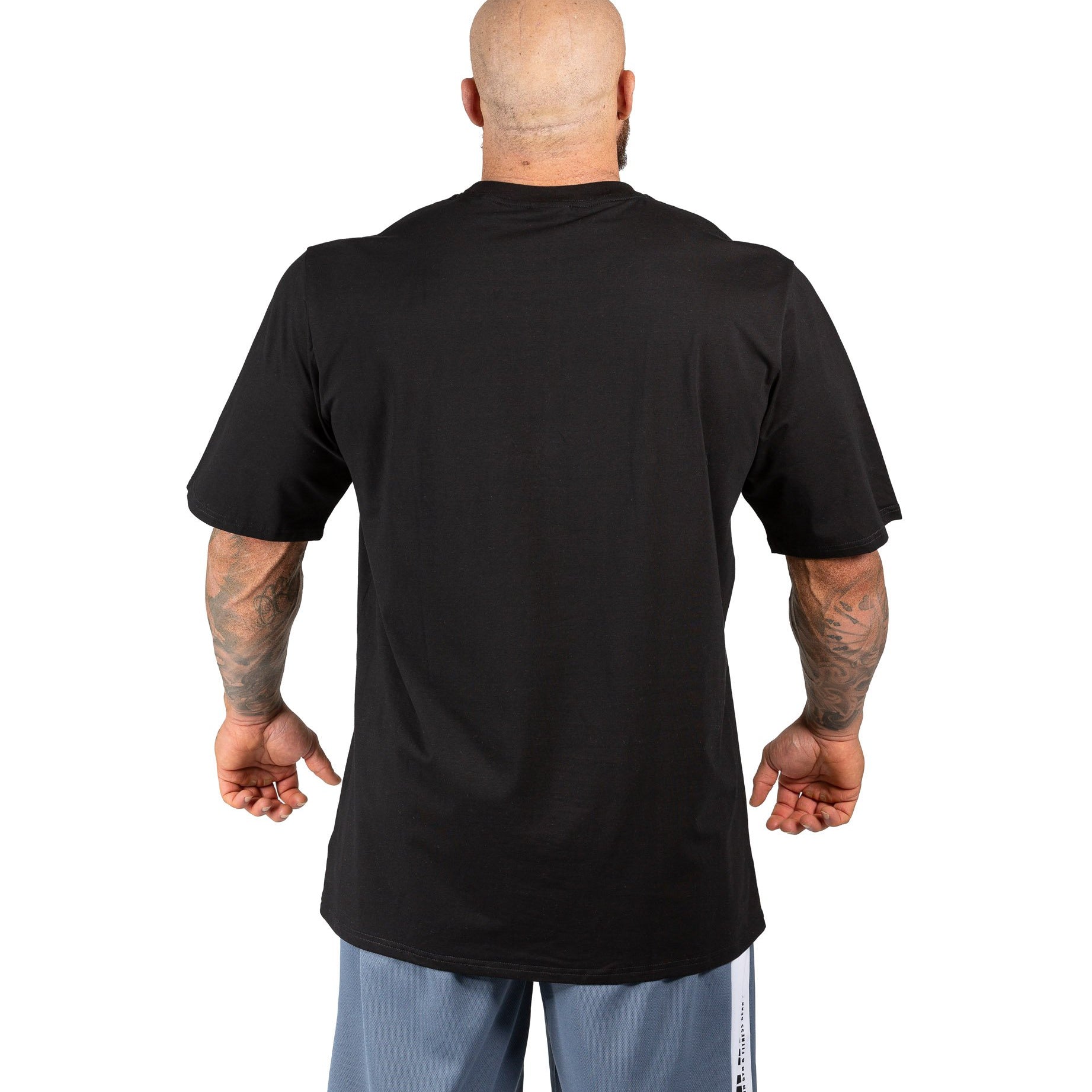 Mens Gym Tee Bodybuilding Workout T-Shirt Oversized Black | Iron Tanks