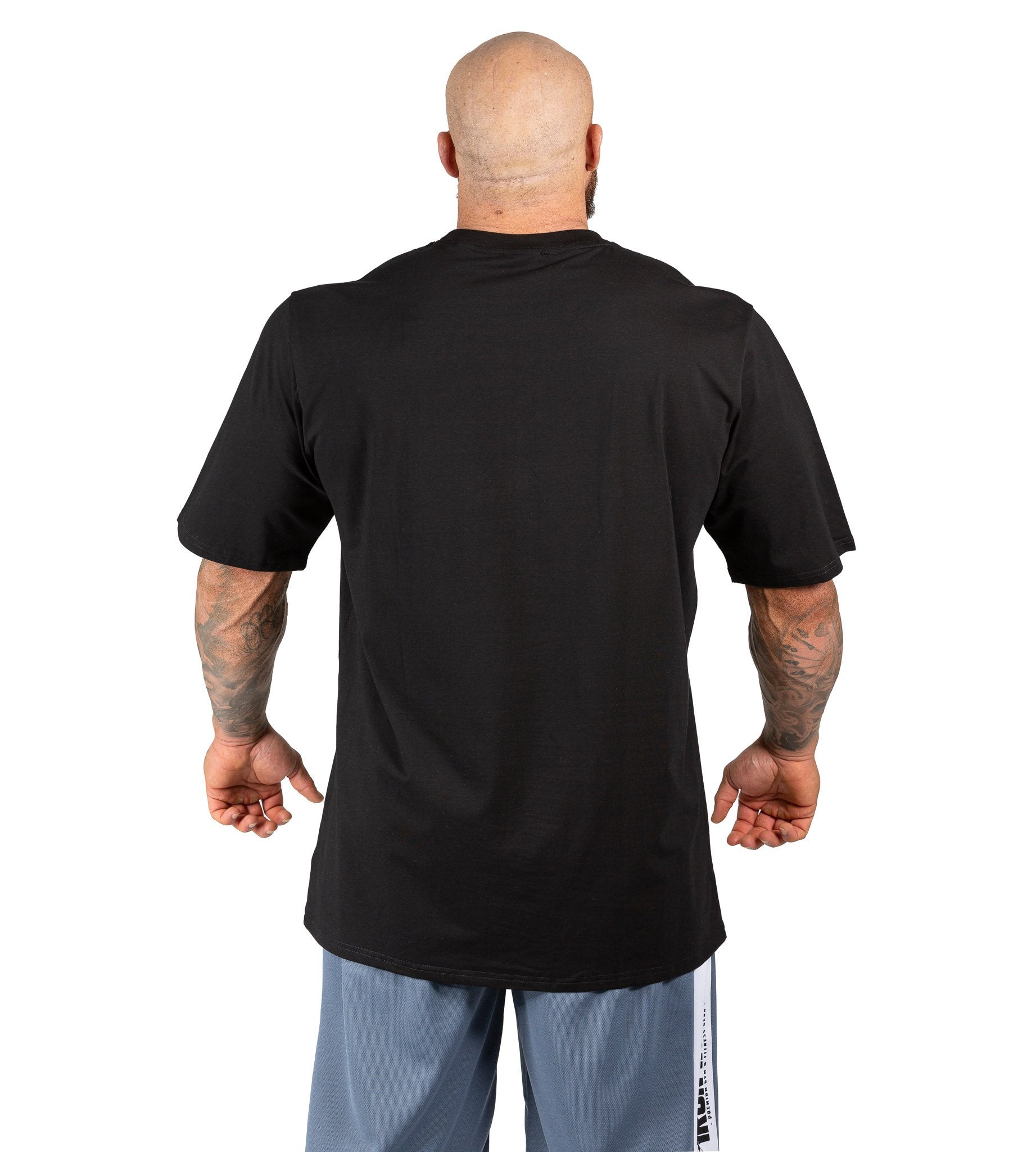 Mens Gym Tee Bodybuilding Workout T-Shirt Oversized Black | Iron Tanks