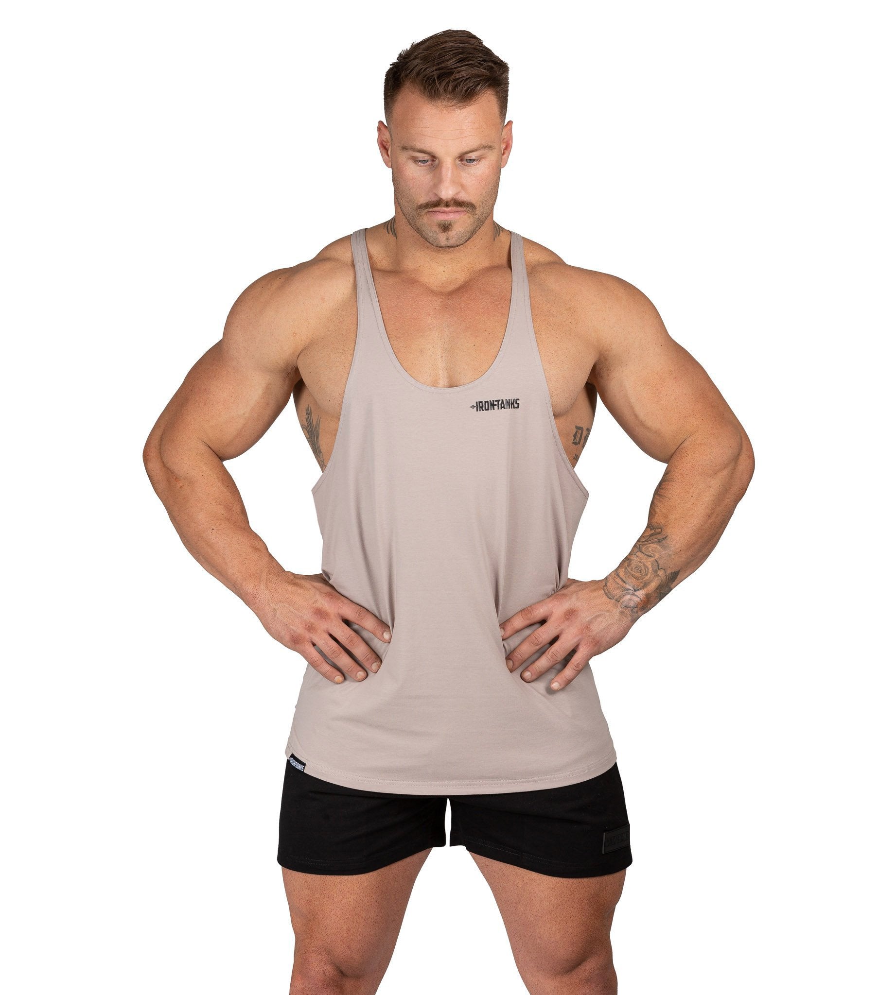 Mens Marauder Stringer Singlet Bone Gym Training Top | Iron Tanks