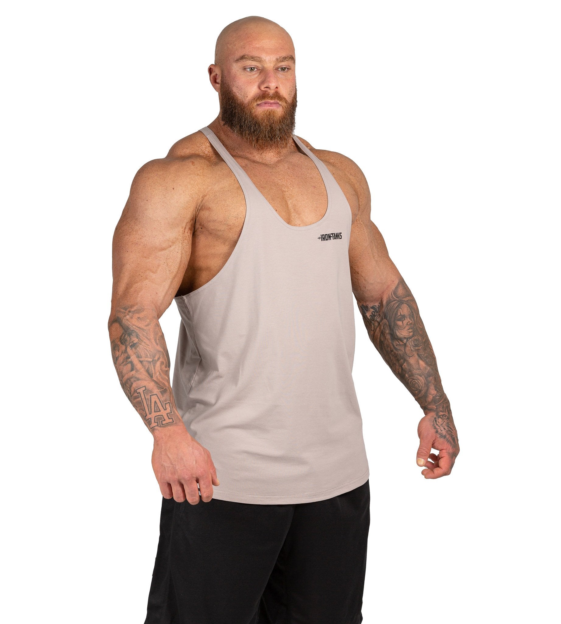 Mens Marauder Stringer Singlet Bone Gym Training Top | Iron Tanks