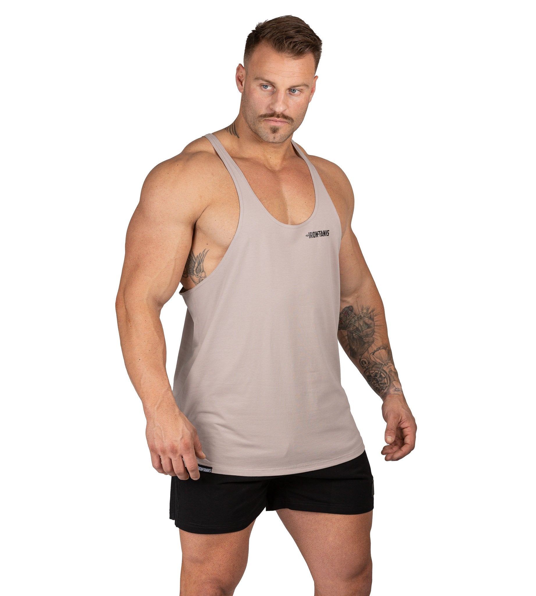 Mens Marauder Stringer Singlet Bone Gym Training Top | Iron Tanks