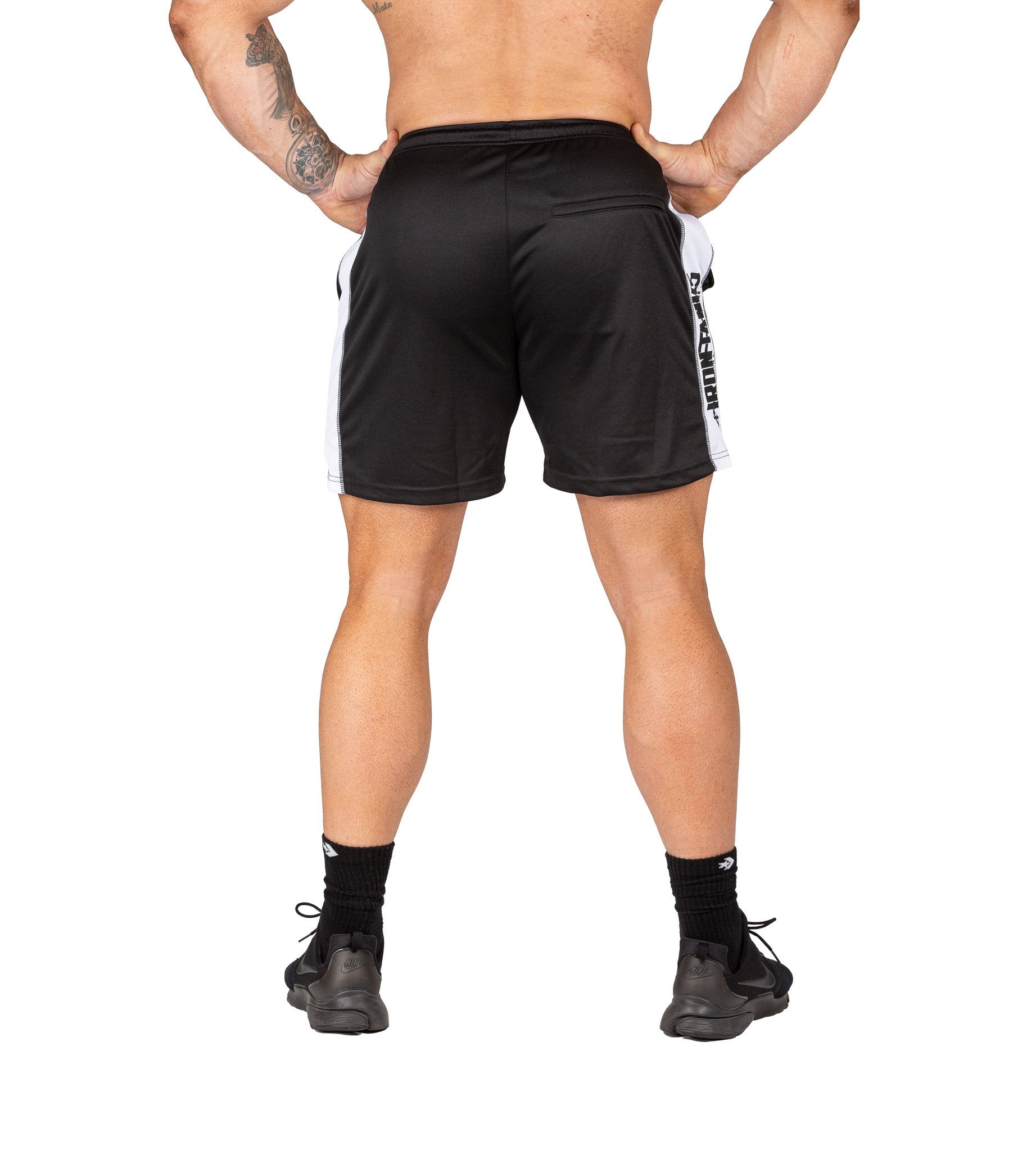 Mens Mesh Gym Shorts Black Bodybuilding Training Squats | Iron Tanks