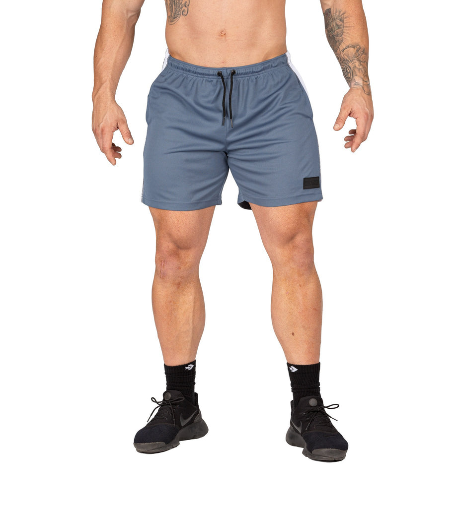 Mens Mesh Gym Shorts Grey Bodybuilding Training Fitness | Iron Tanks