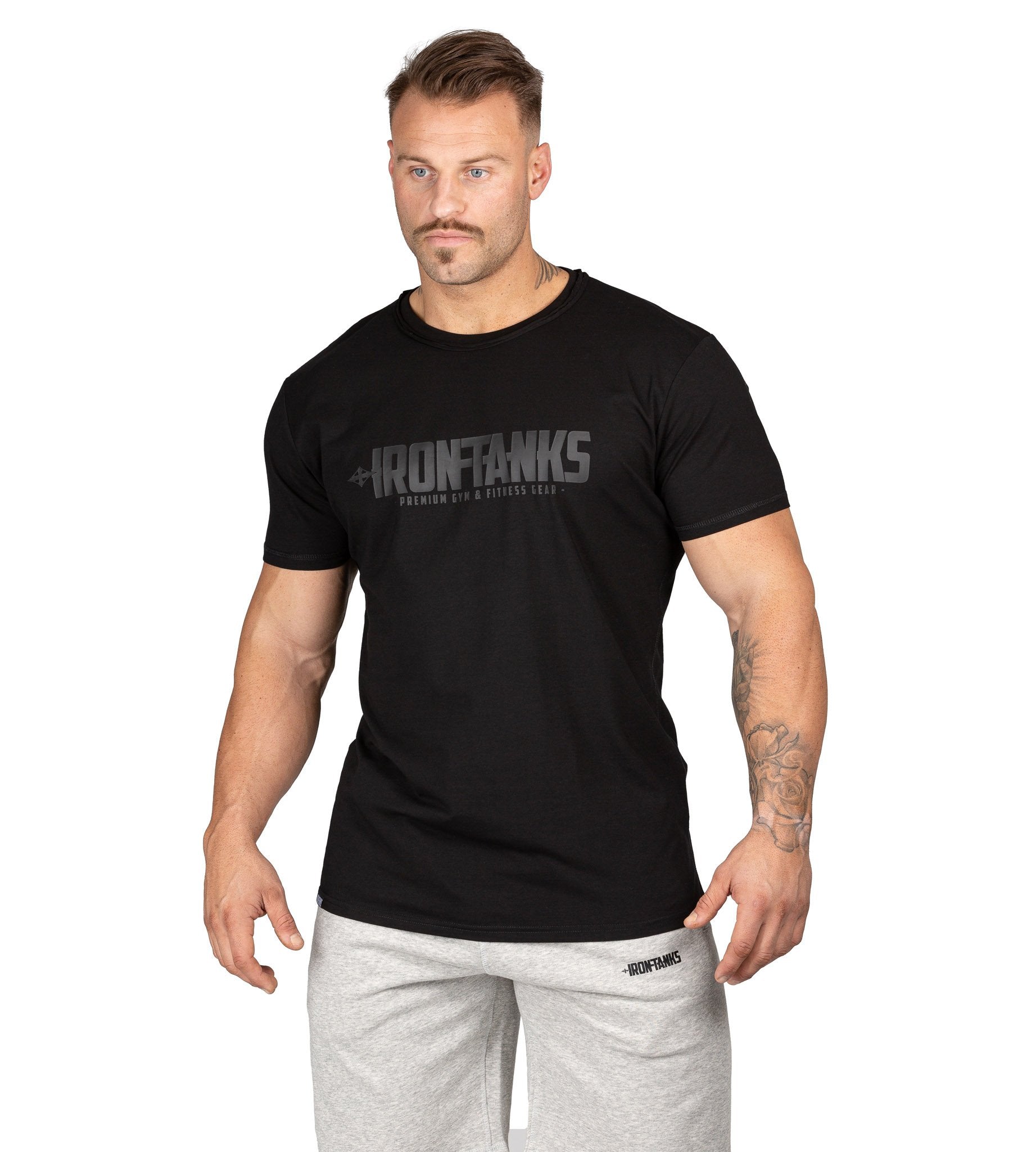 Mens Muscle Gym Tee Bodybuilding Workout T Shirt Black | Iron Tanks