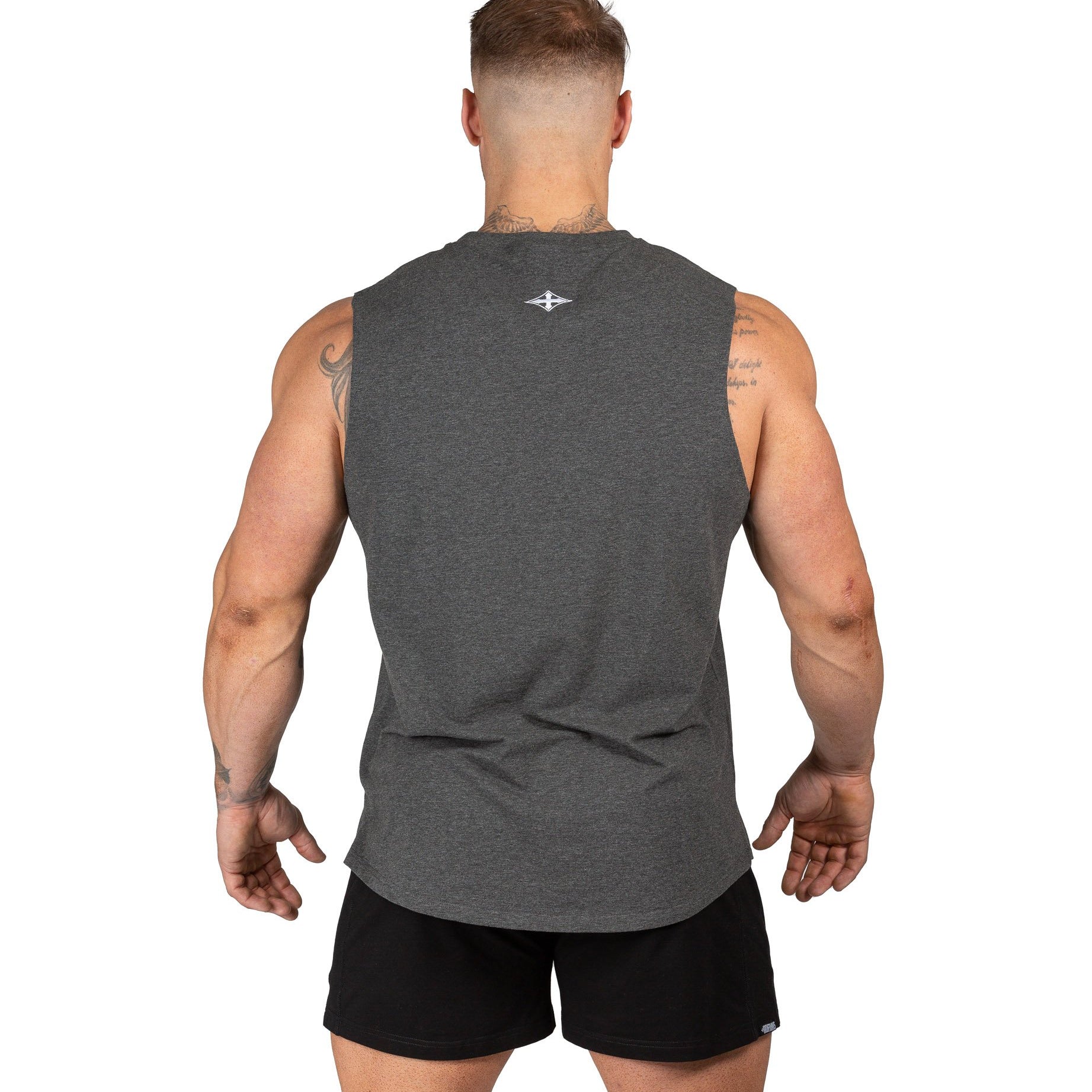 Mens Muscle Singlet Tank Gym Bodybuilding Workout Charcoal Iron Tanks