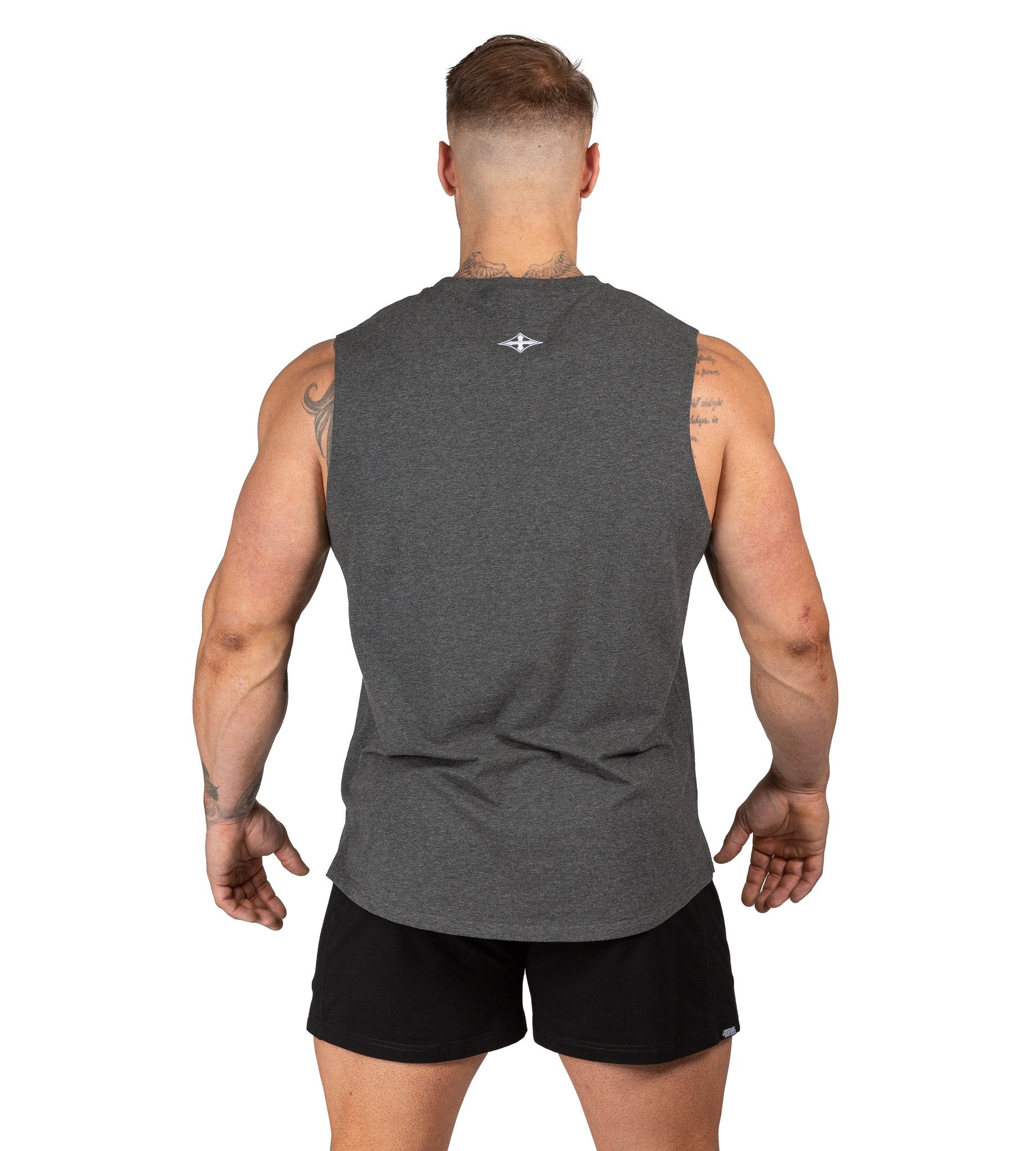 Mens Muscle Singlet Tank Gym Bodybuilding Workout Charcoal Iron Tanks