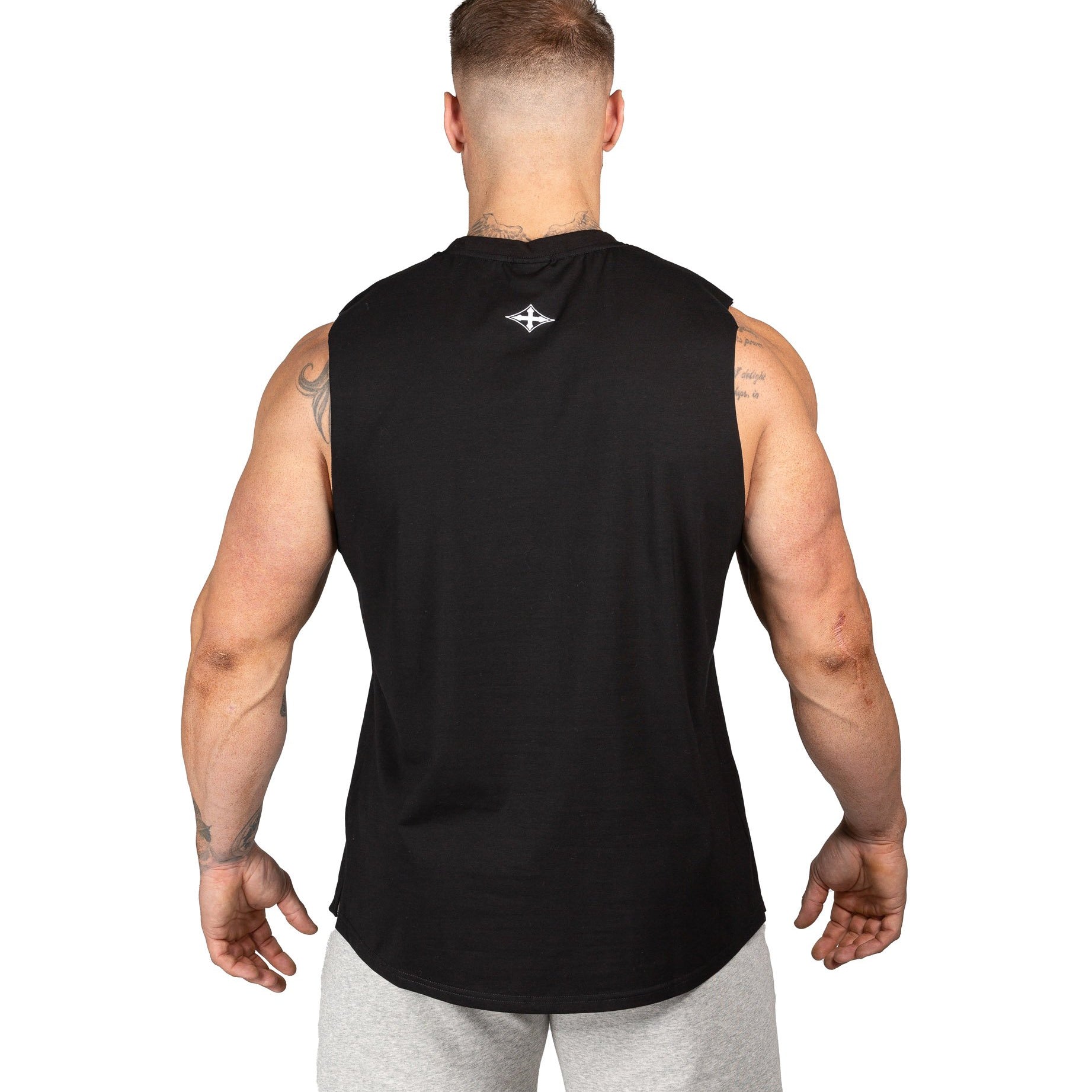 Mens Muscle Tank Black | Gym Bodybuilding Workout Singlet | Iron Tanks