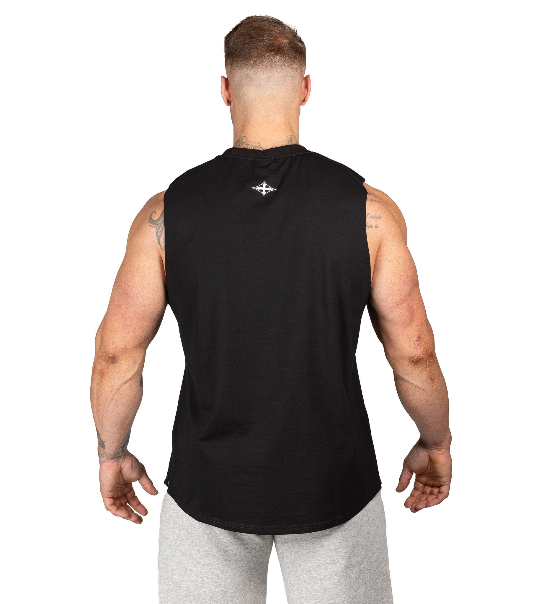 Mens Muscle Tank Black | Gym Bodybuilding Workout Singlet | Iron Tanks
