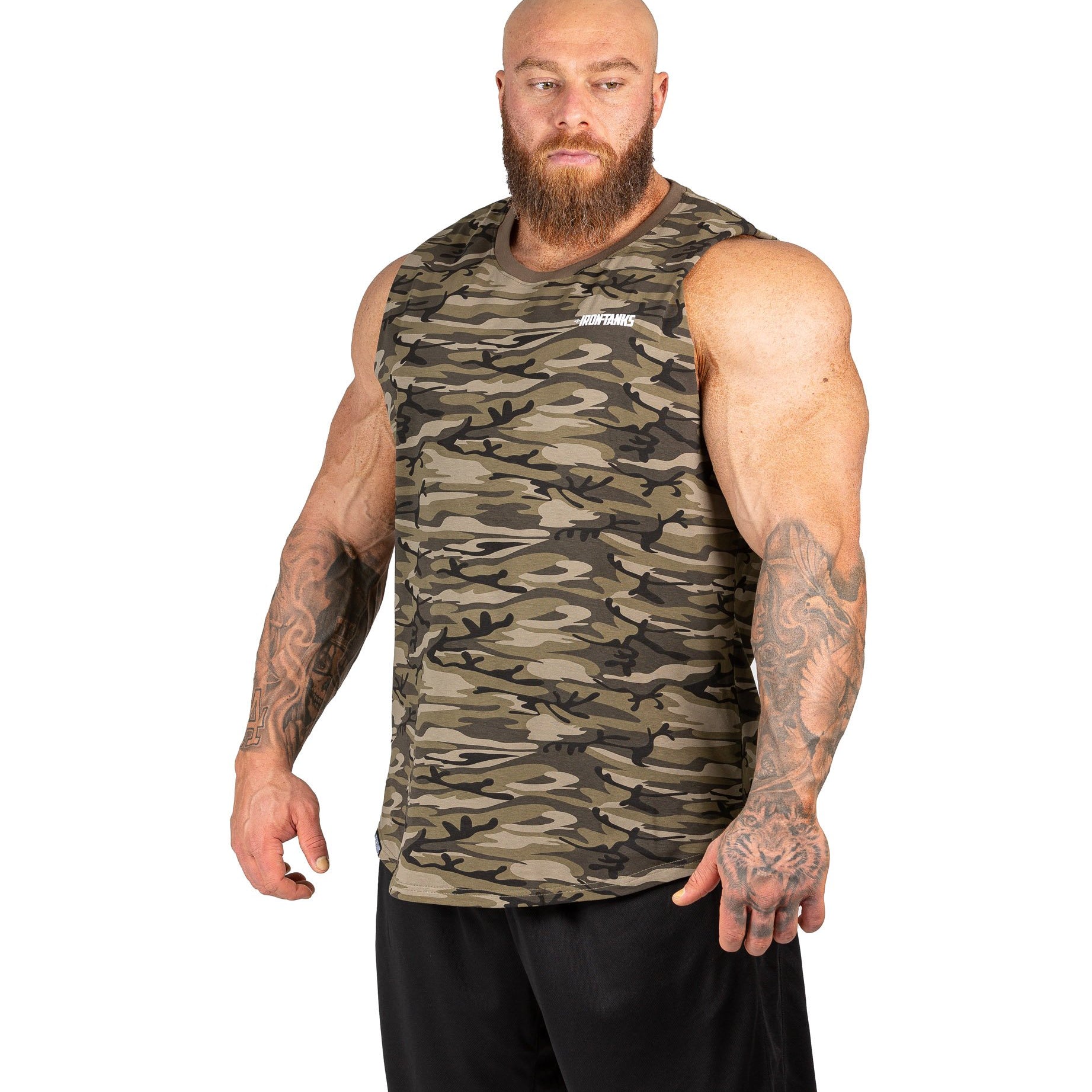 Mens Muscle Tank Camo Gym Bodybuilding Workout Singlet | Iron Tanks