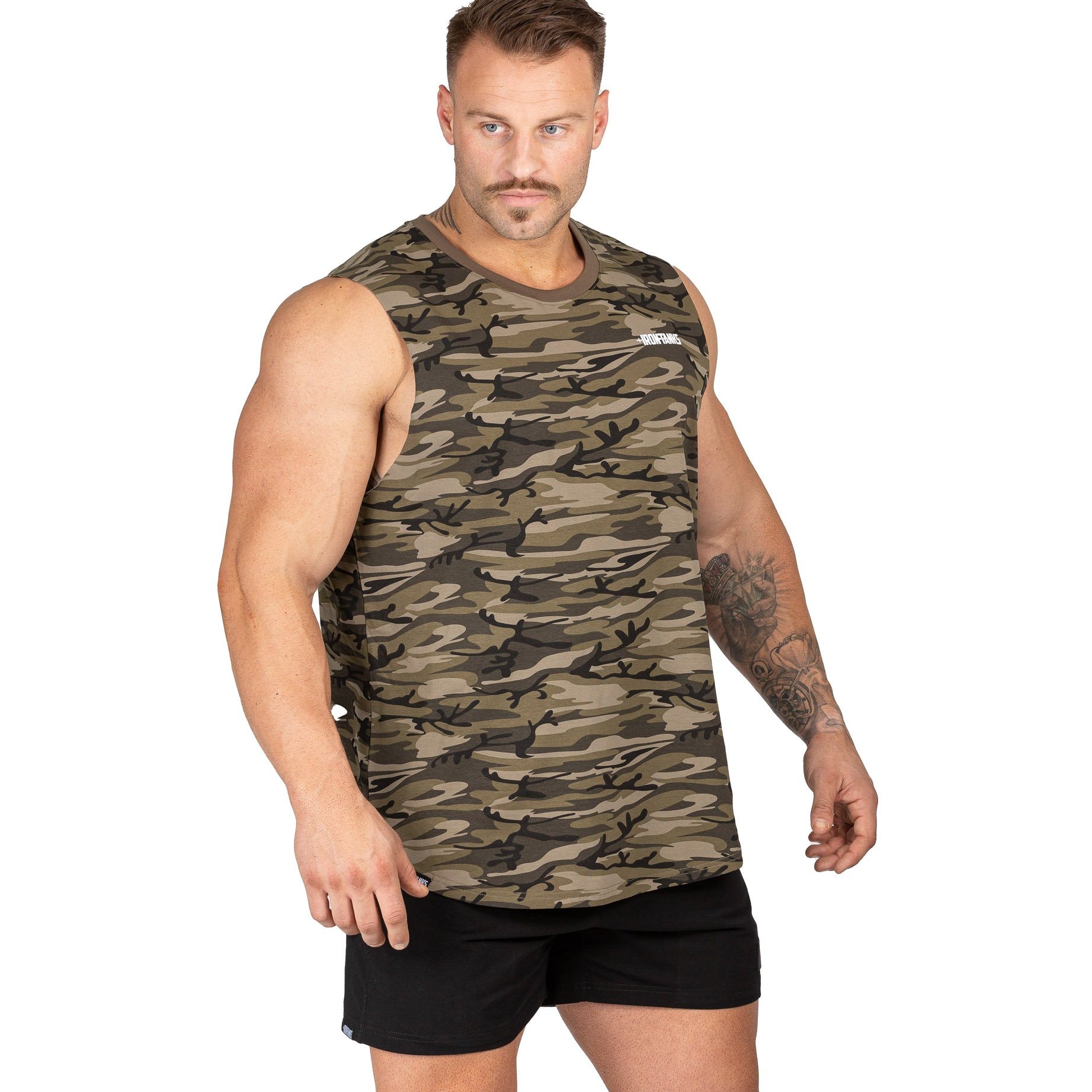 Mens Muscle Tank Camo Gym Bodybuilding Workout Singlet | Iron Tanks