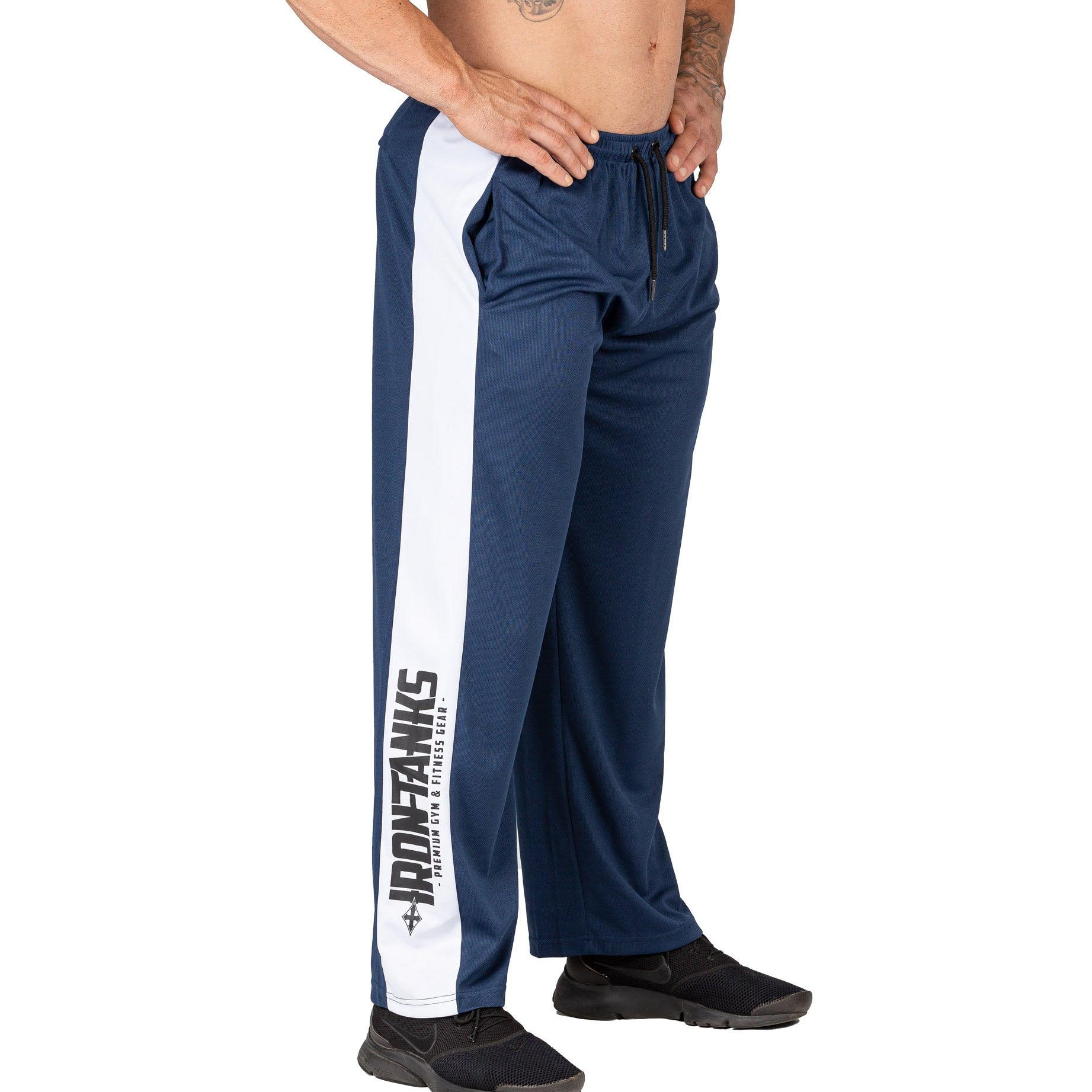 Mens Tracksuit Pants Bodybuilding Gym Workout Navy Blue | Iron Tanks