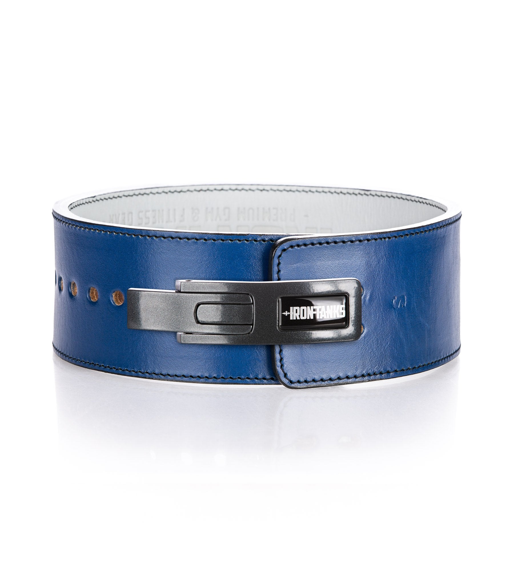 Quake 10mm Lever Powerlifting Belt White Gym Workout Squats Iron Tanks