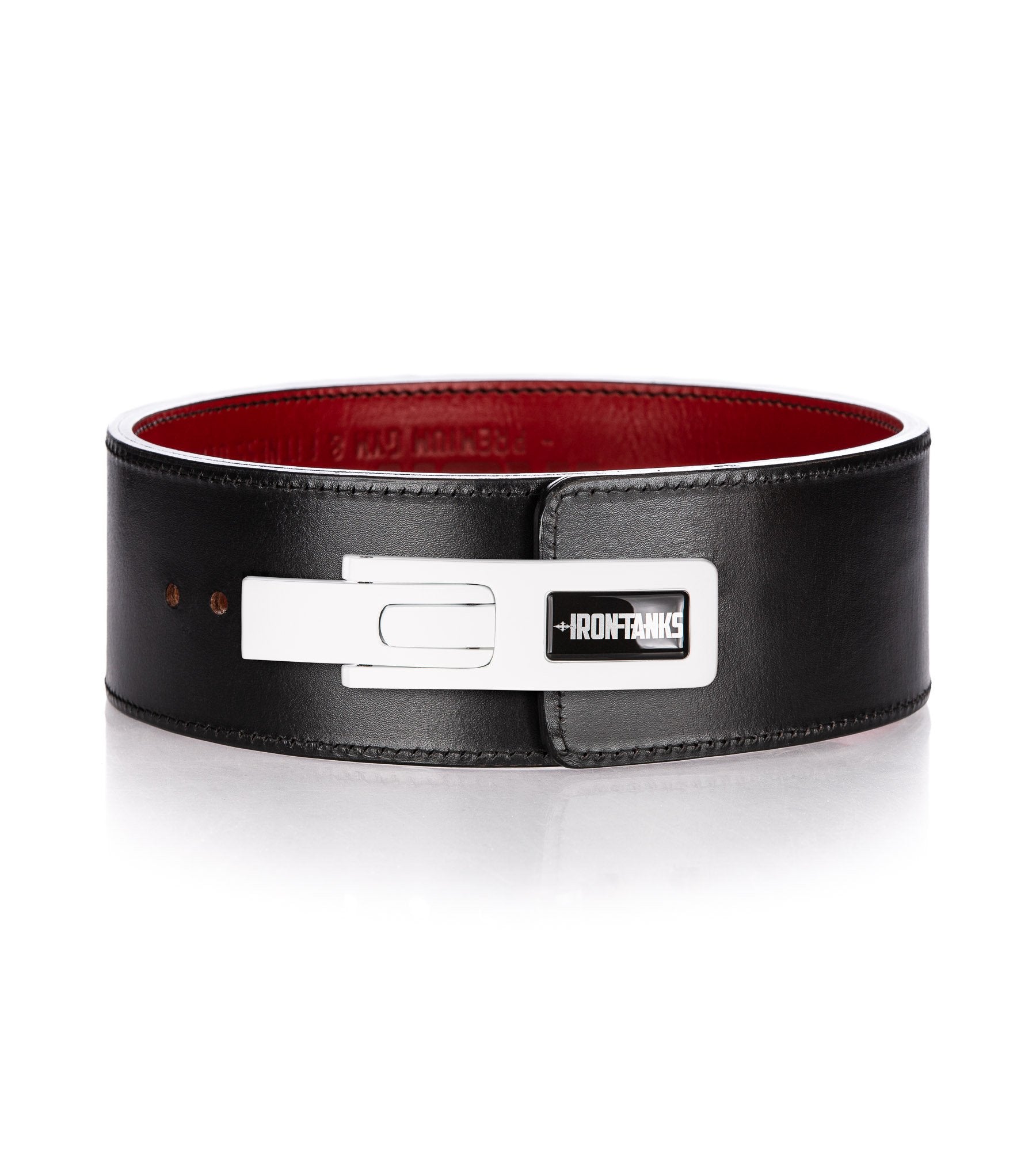 Quake 13mm Lever Powerlifting Belt Red Gym Weightlifting Iron Tanks