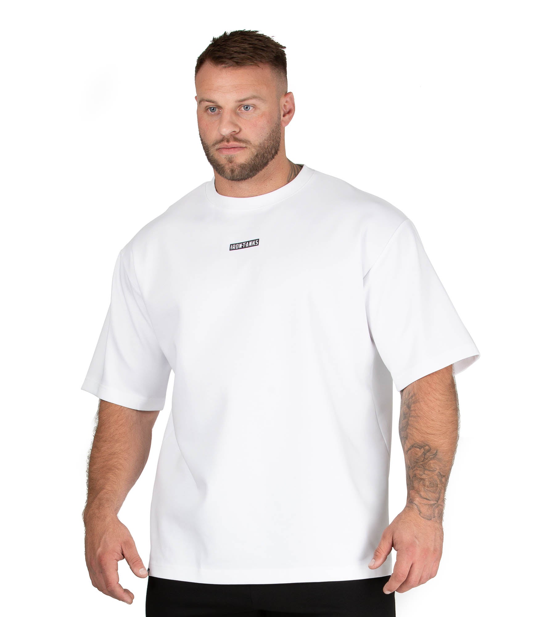 Heavy Hauler Tee White Oversized Gym Bodybuilding T-Shirt Top