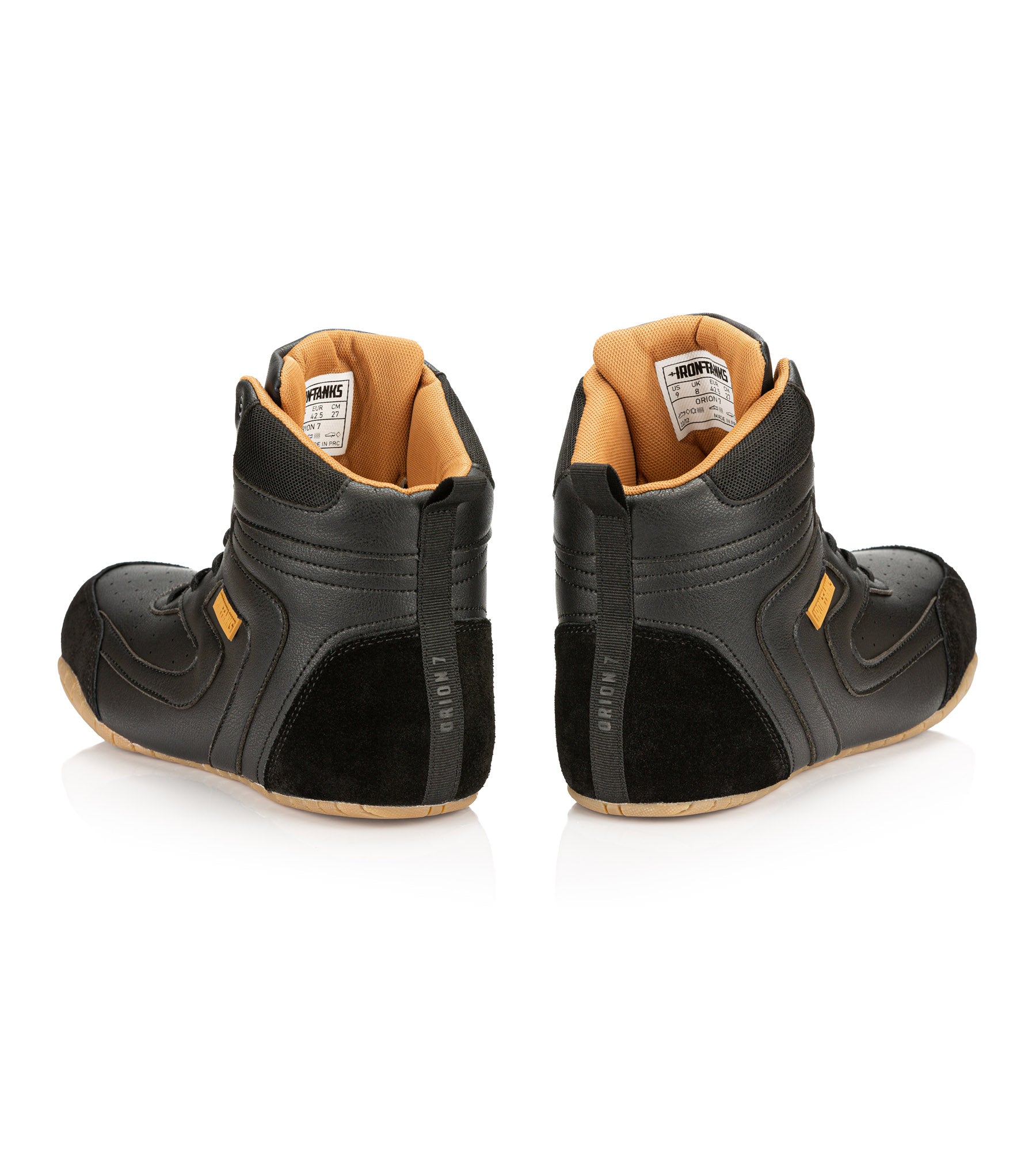 thumbnail image 2 of JACKED FIBRES Men's Black Leather Gym Shoes – Weightlifting & Training Workout Sneakers 2 of 3
