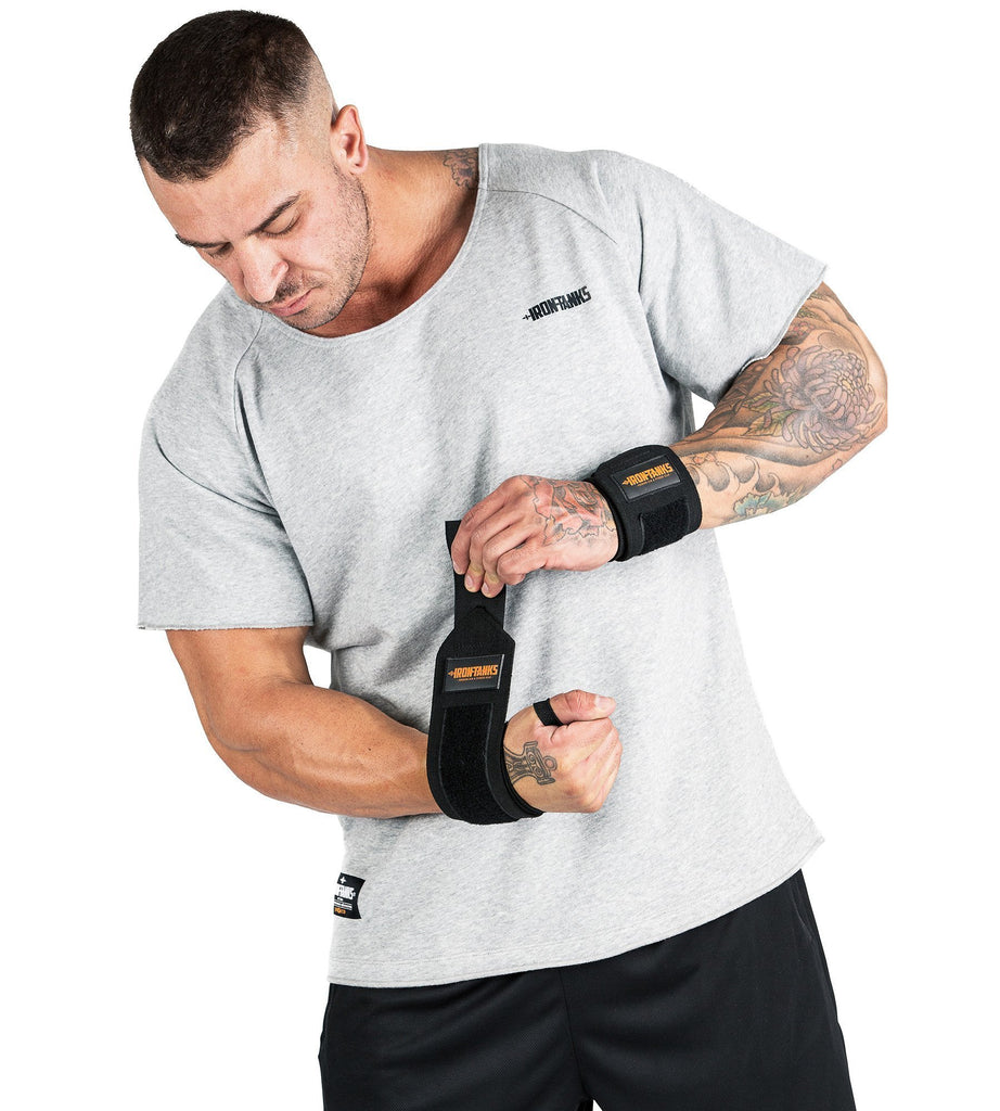 Bolster Wrist Wraps Black | Gym Powerlifting Bodybuilding | Iron Tanks