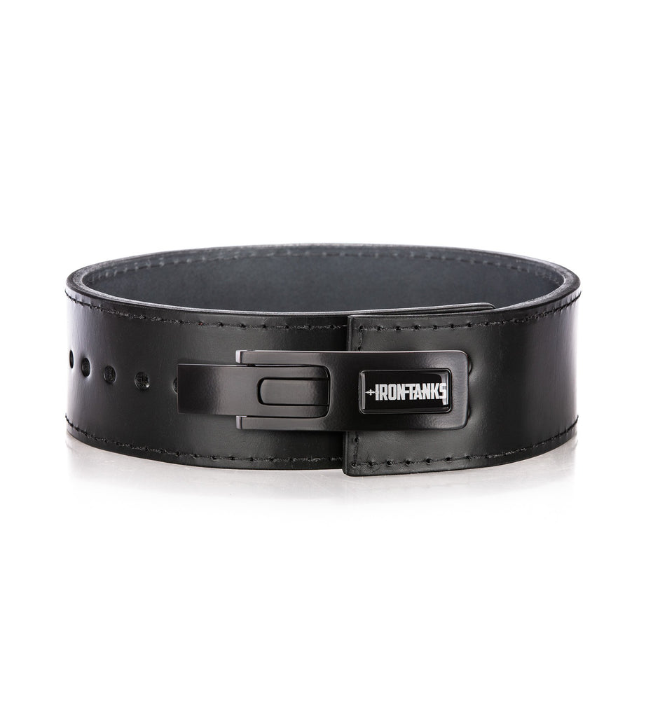 3 inch Lever Belt Black with matte black lever buckle. Made in USA.
