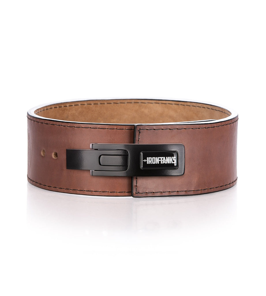 USA 13mm IPF Tan Lever Belt with matte black lever buckle