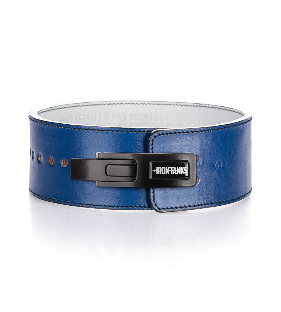 10mm Blue Lever Belt with matte black lever buckle