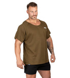 Men's BFG Heavy Rag Top Army Green Gym Shirt Workout | Iron Tanks