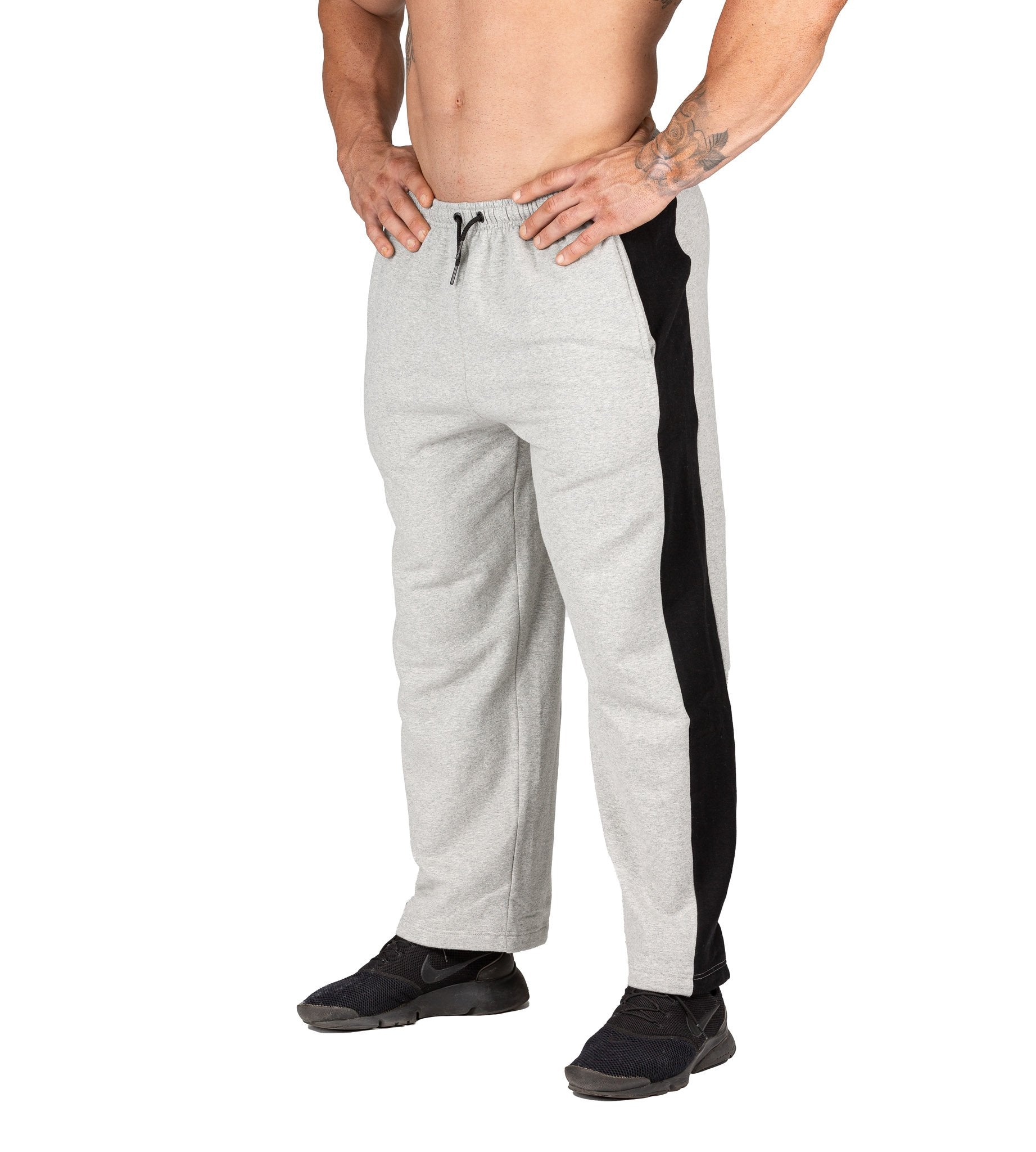 Men's Fleece Tracksuit Pants Grey Bodybuilding Workout | Iron Tanks