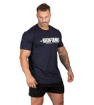 Men's Gym Tee Bodybuilding Workout Shirt Training Navy Blue Iron Tanks