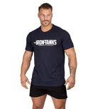 Men's Gym Tee Bodybuilding Workout Shirt Training Navy Blue Iron Tanks