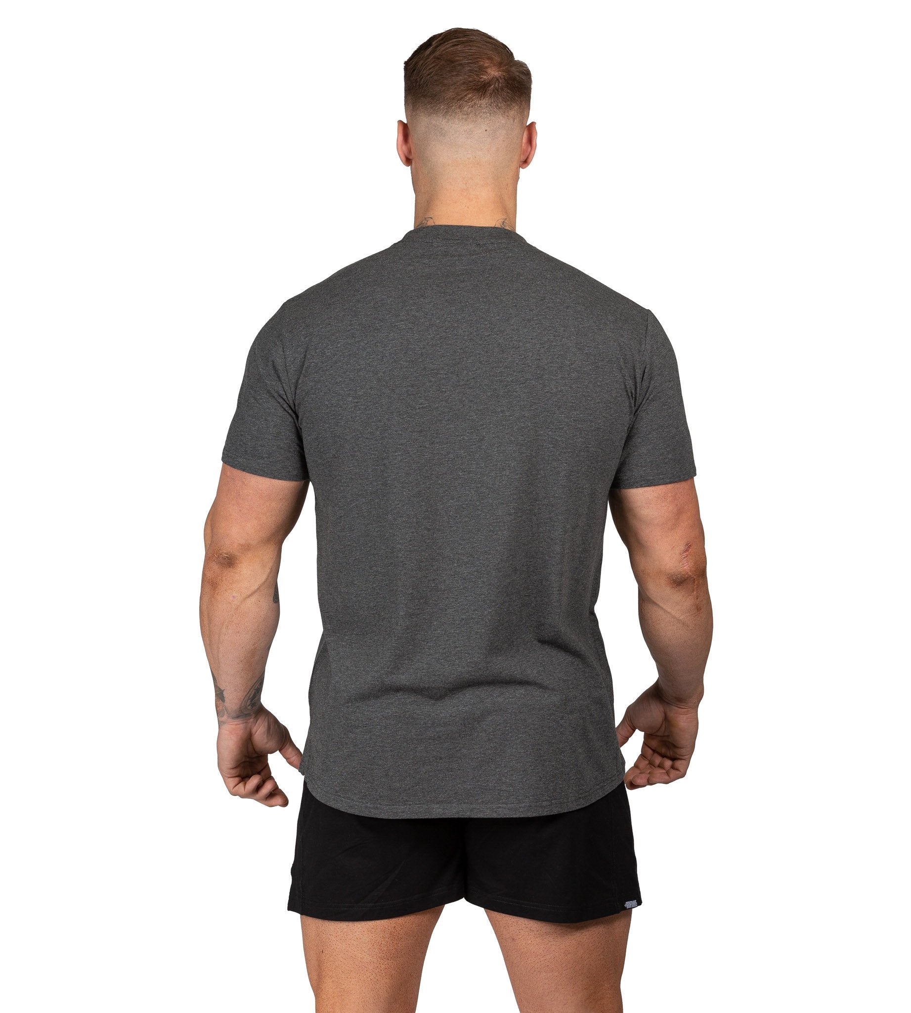 Men's Gym Tee Charcoal Bodybuilding Workout Shirt Training Iron Tanks