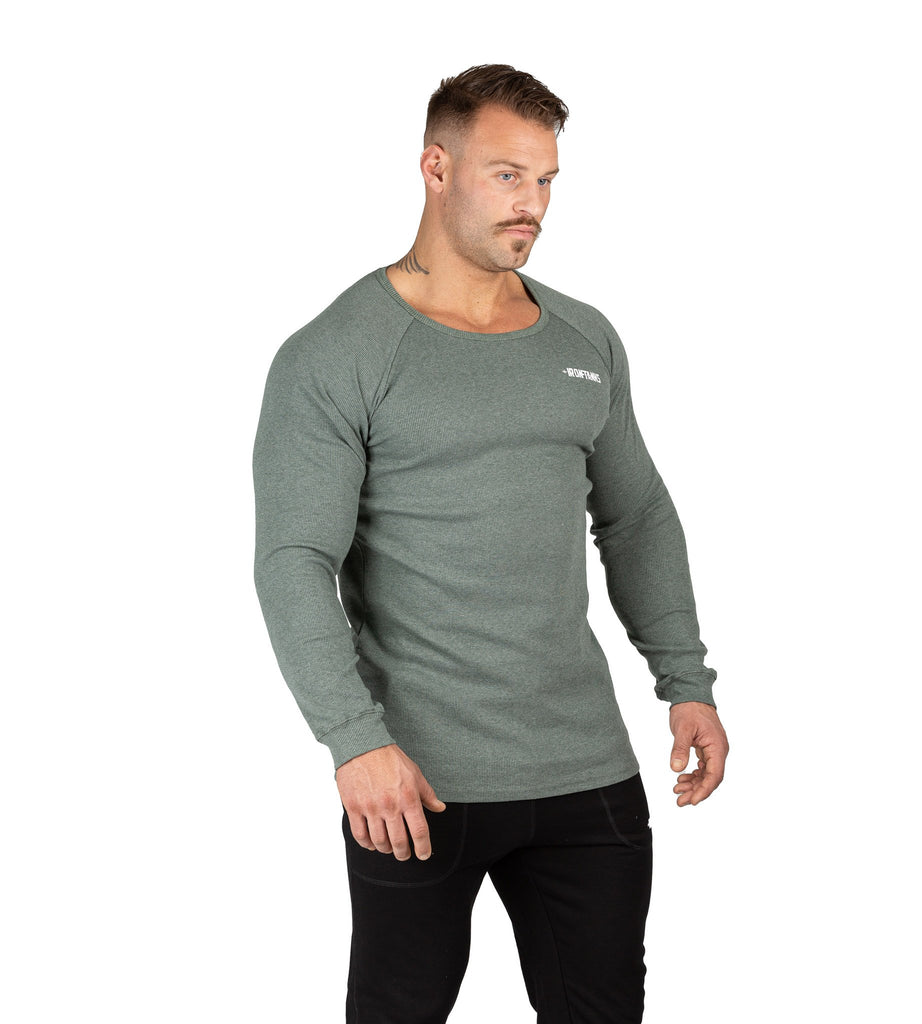 Men's Hulk Long Sleeve Top Green Gym Bodybuilding Shirt | Iron Tanks